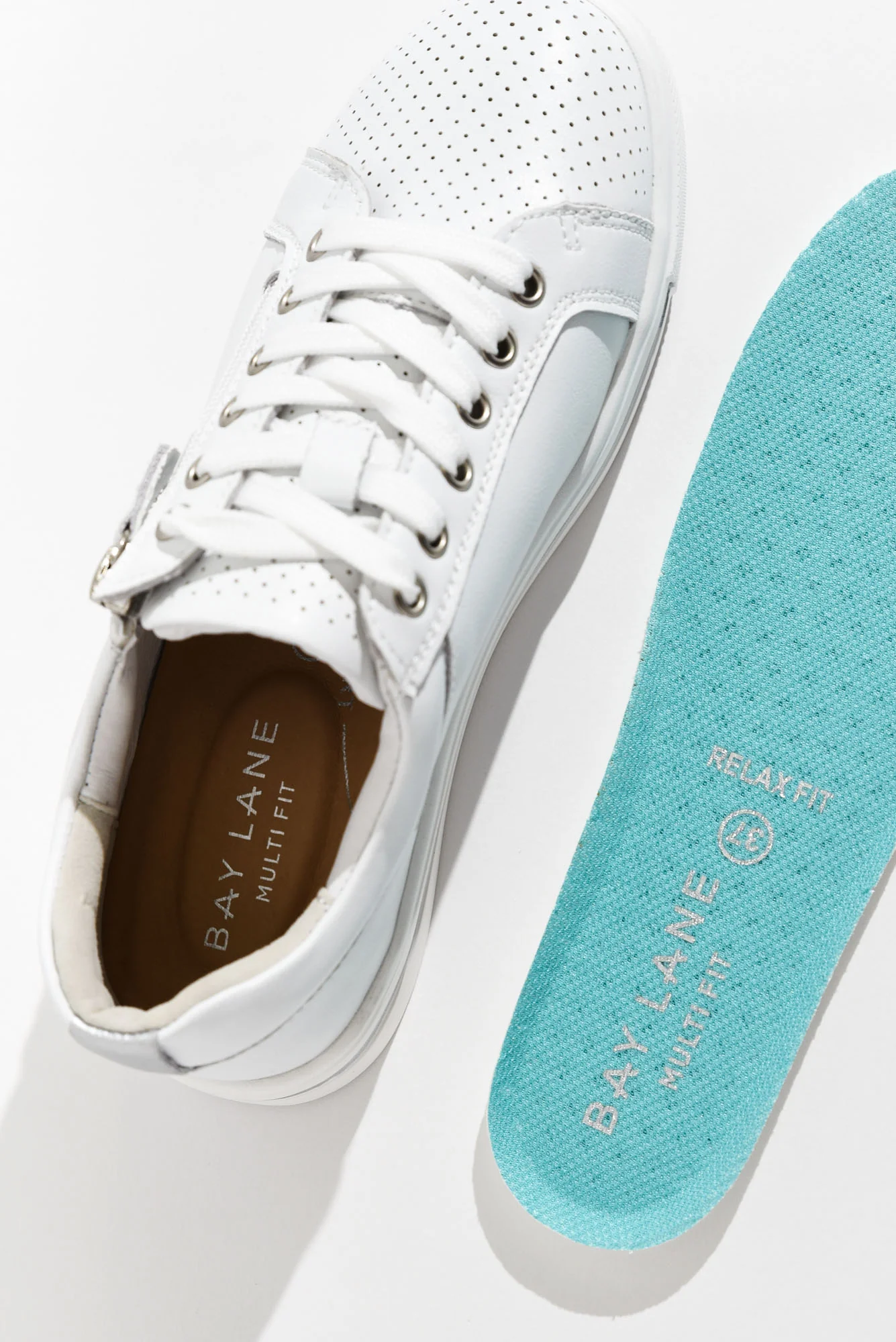 Koko White Leather Zip Sneaker - Image 5
