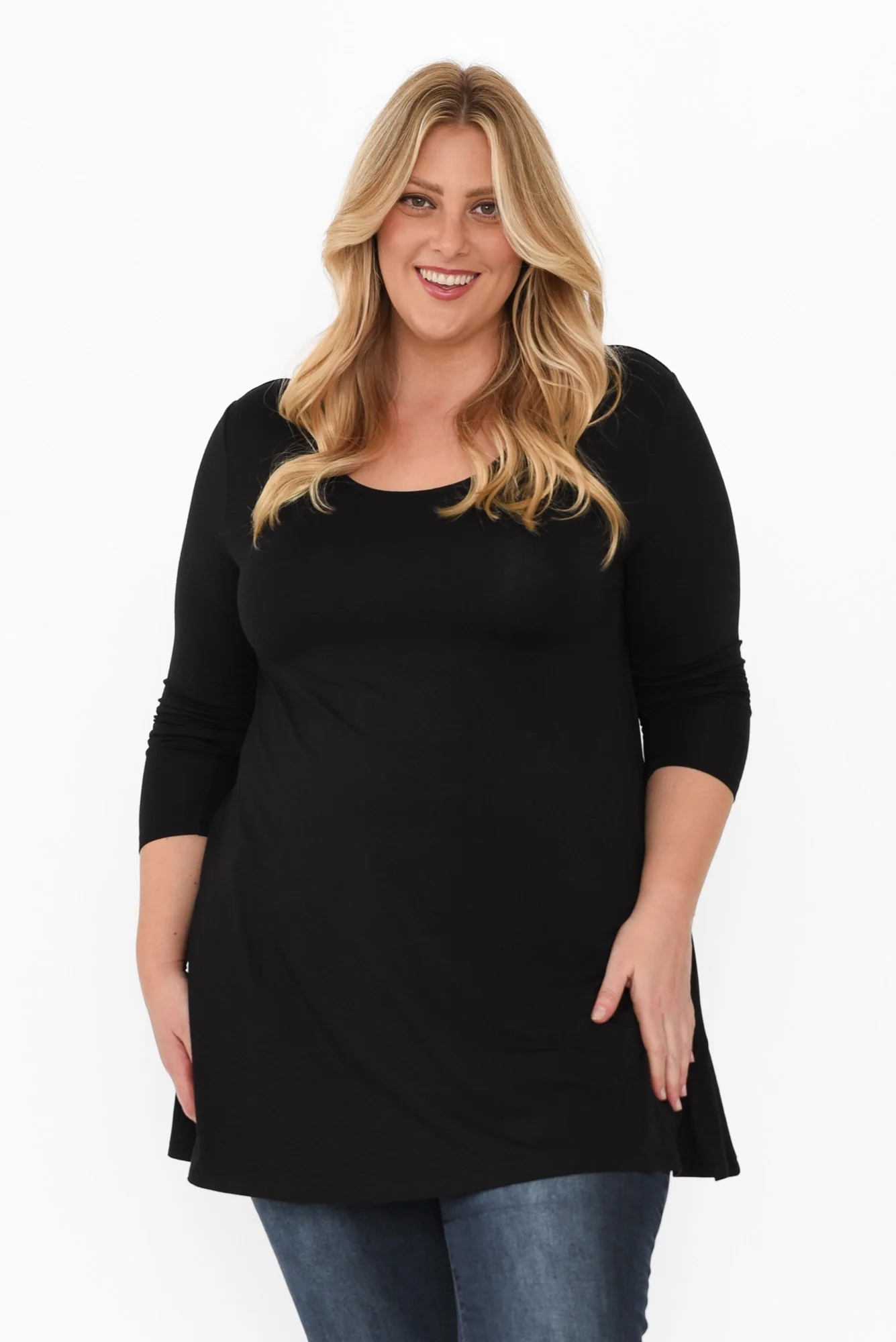 Leanne Black Bamboo Tunic Top - Image 8
