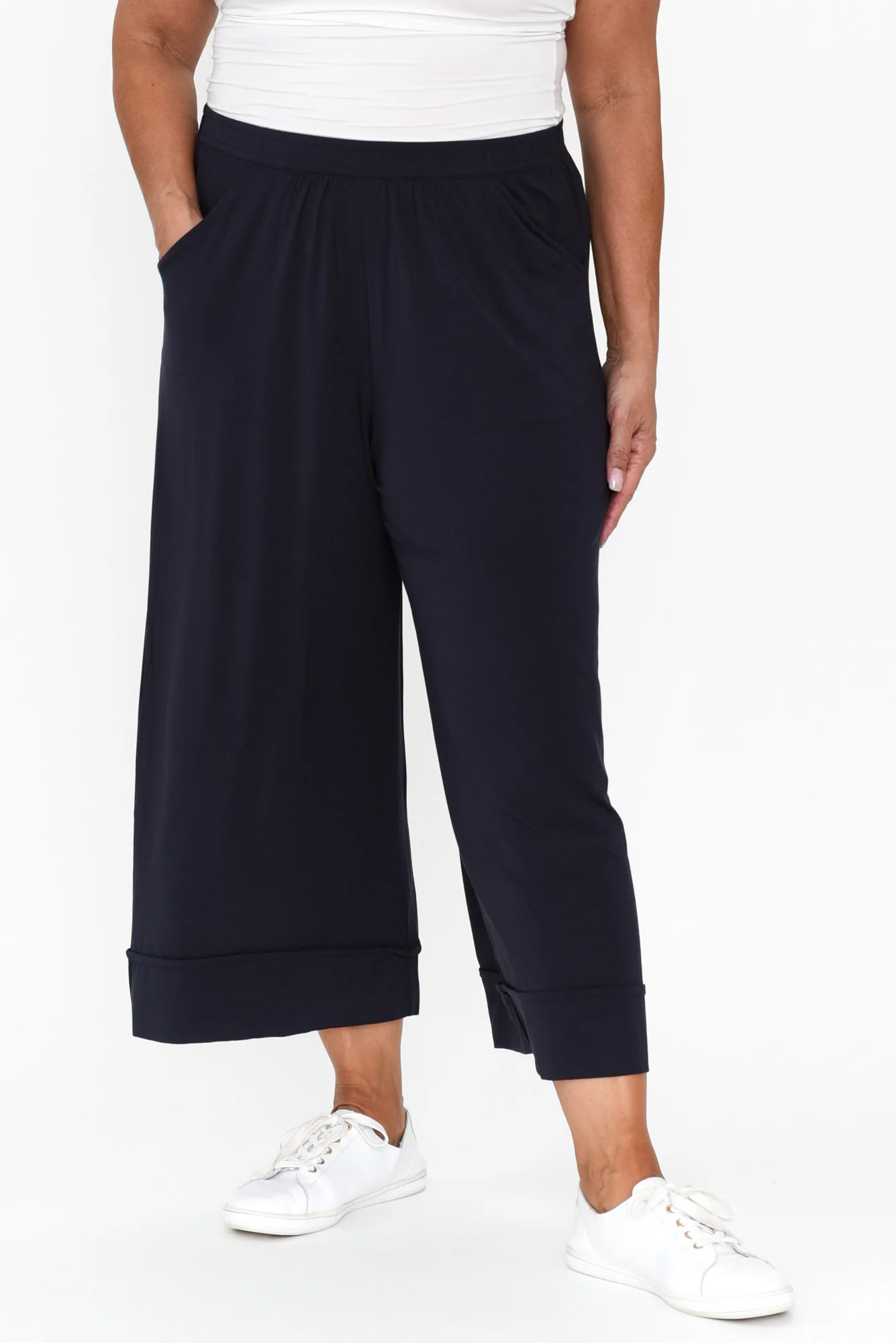 Lena Navy Micro Modal Resort Pants - Image 9