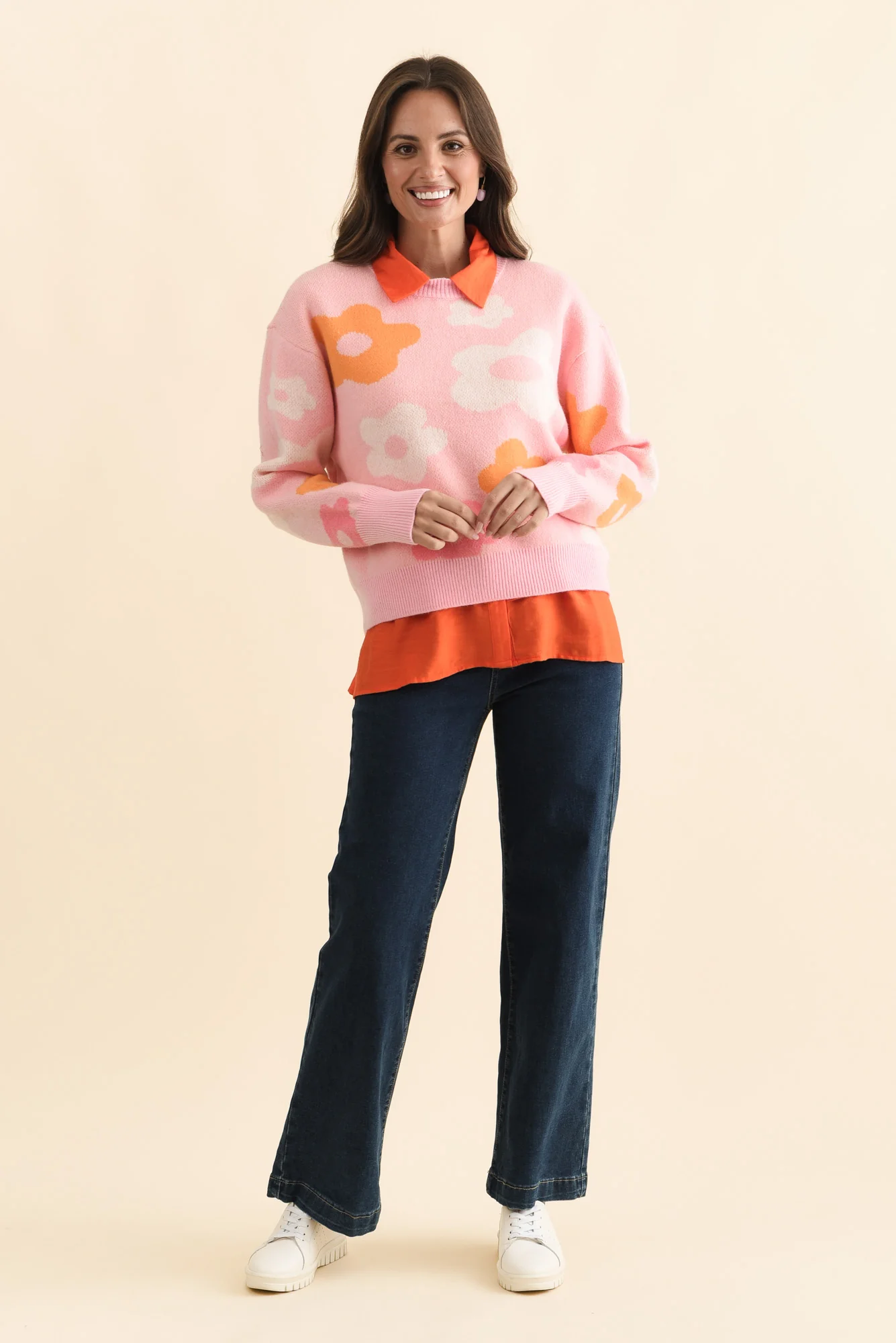 Leonie Pink Flower Knit Sweater - Image 6