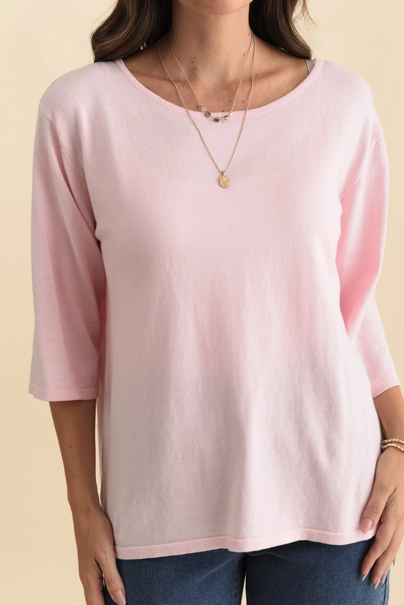 Liberty Pink Cotton 3/4 Sleeve Top - Image 5