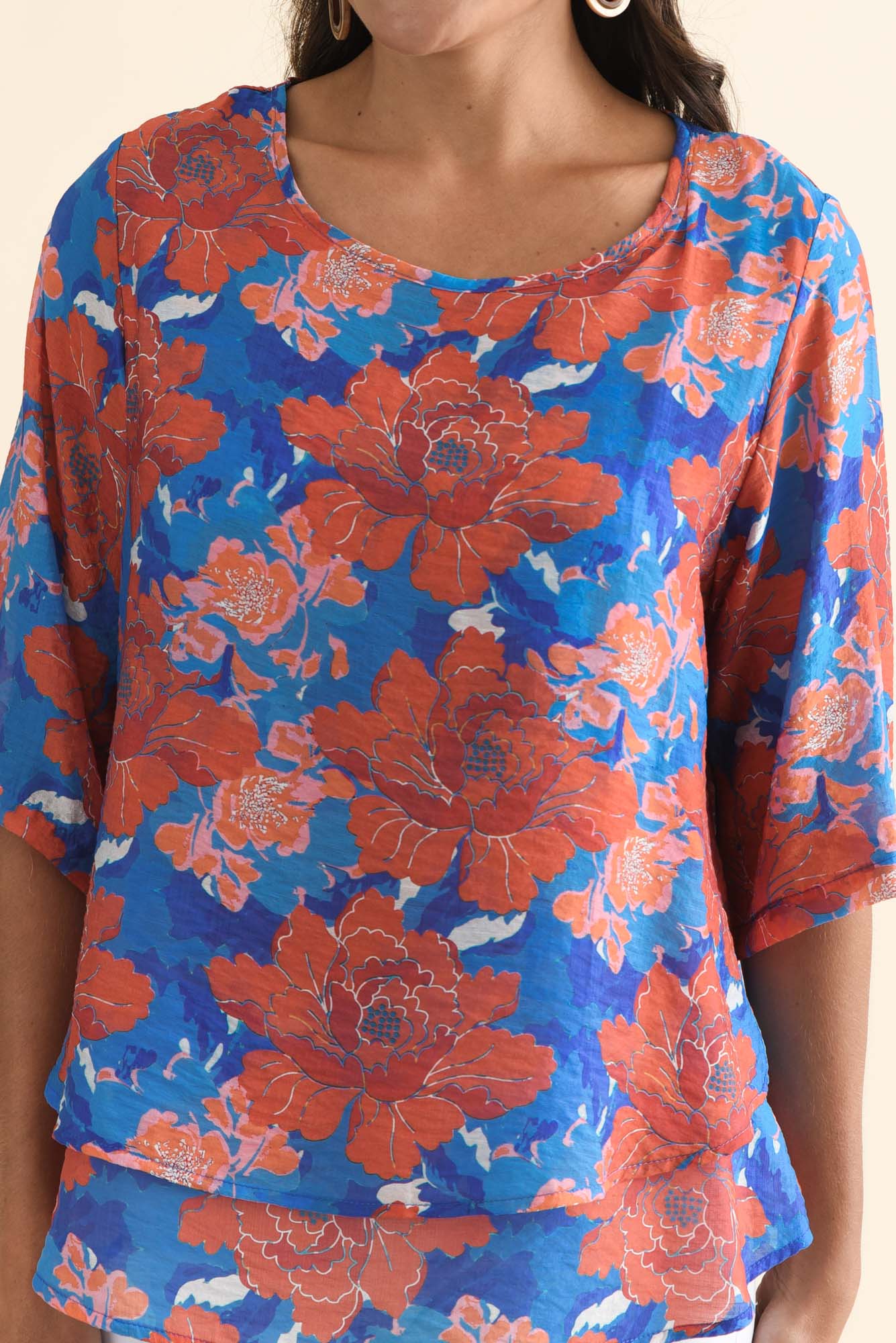 Liora Orange Flower Layered Top - Image 5