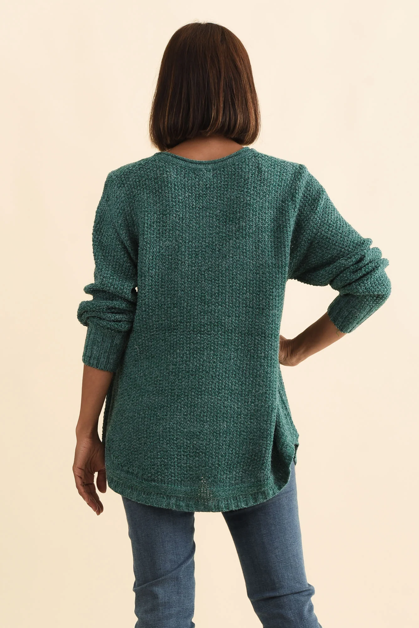 Lucas Teal Knit Button Jumper - Image 4