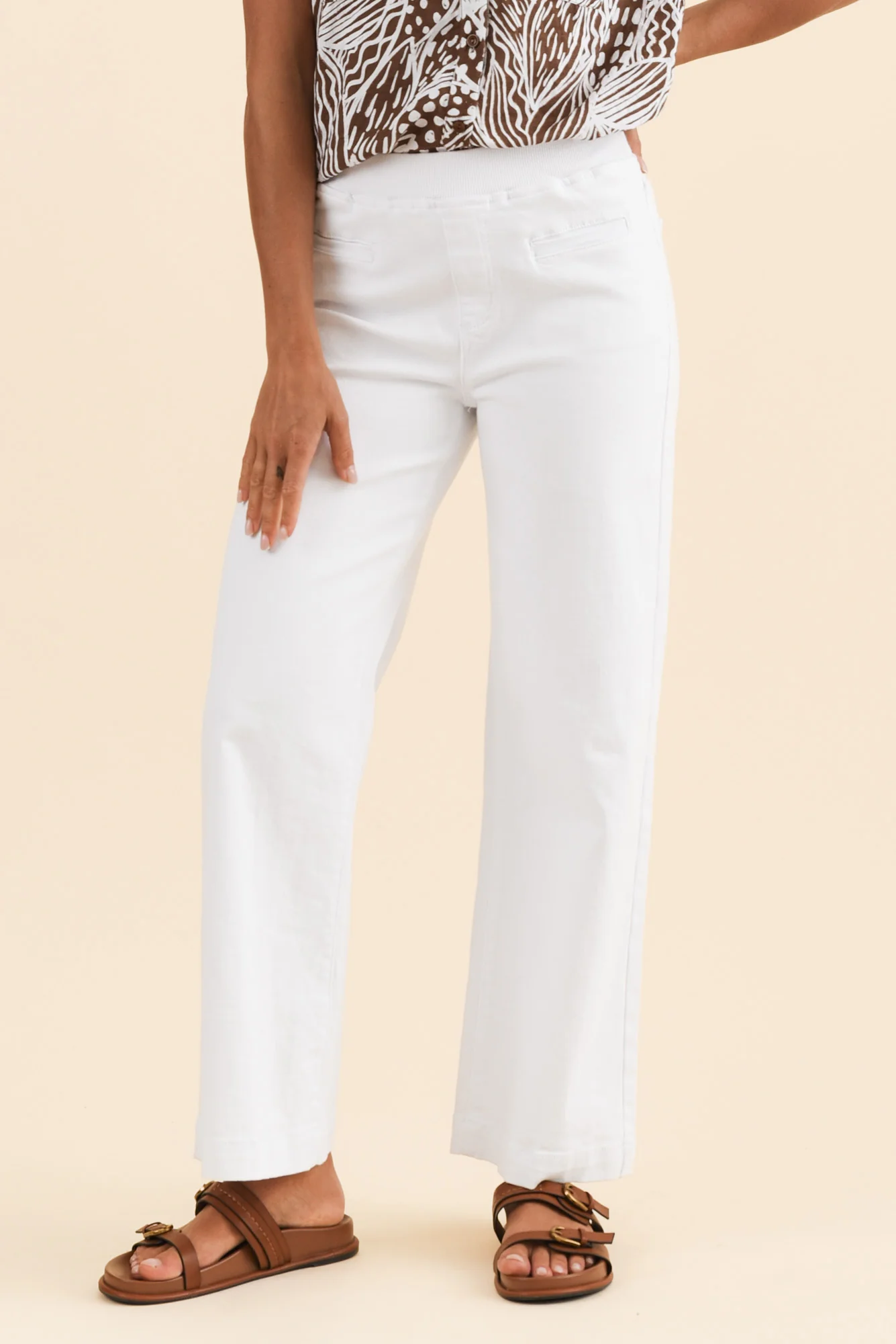 Maddy White Wide Leg Jeans - Image 2
