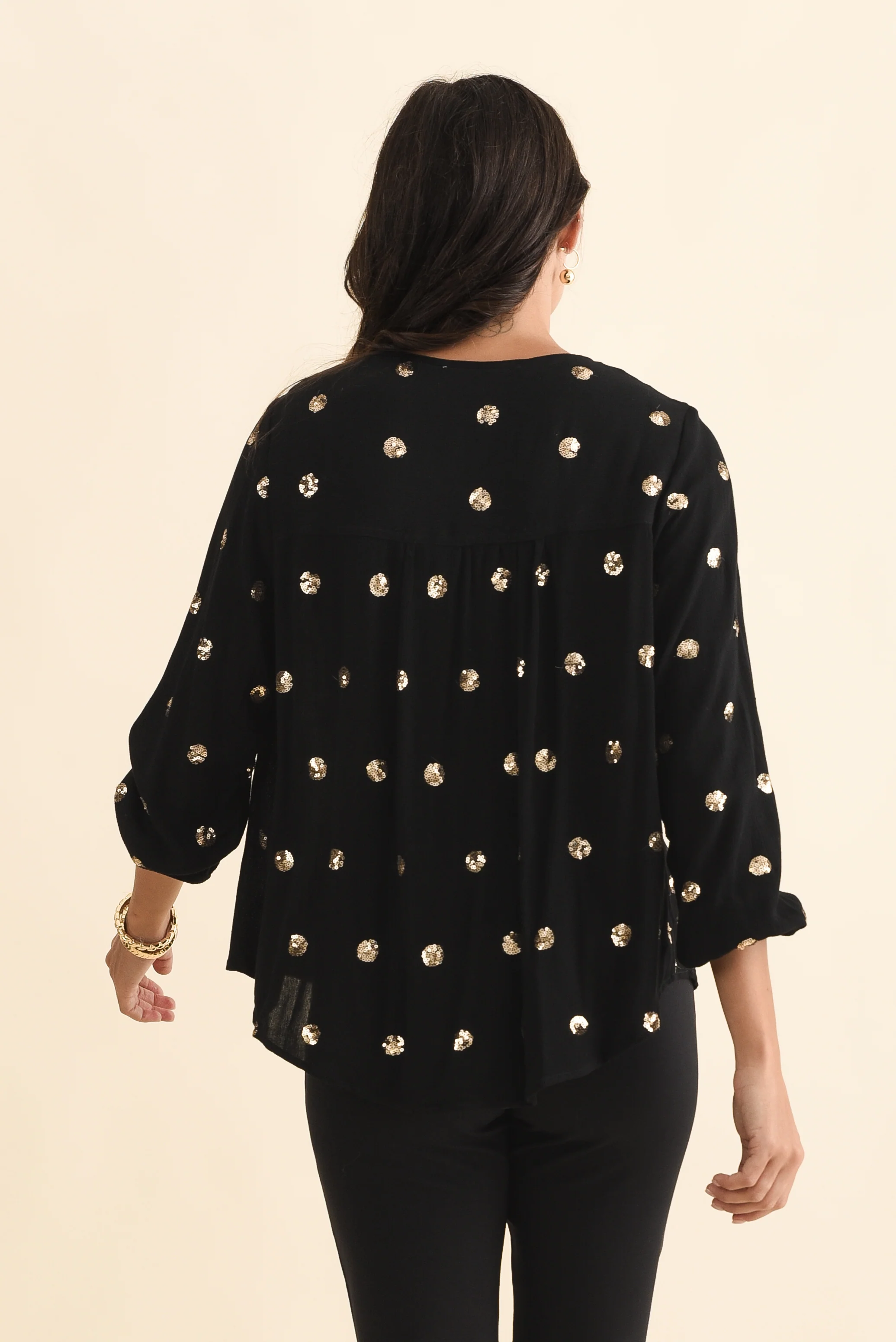 Mana Black Spot Sequin Top - Image 4