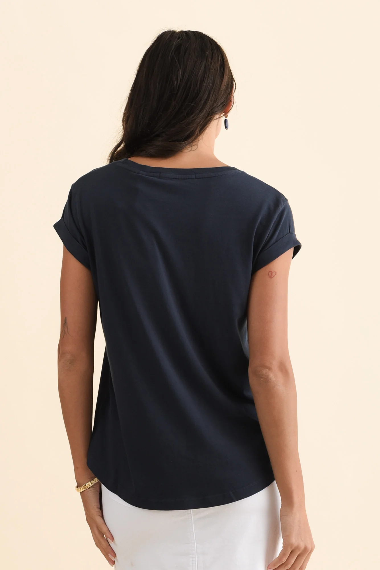 Manly Navy Cotton Tee - Image 4