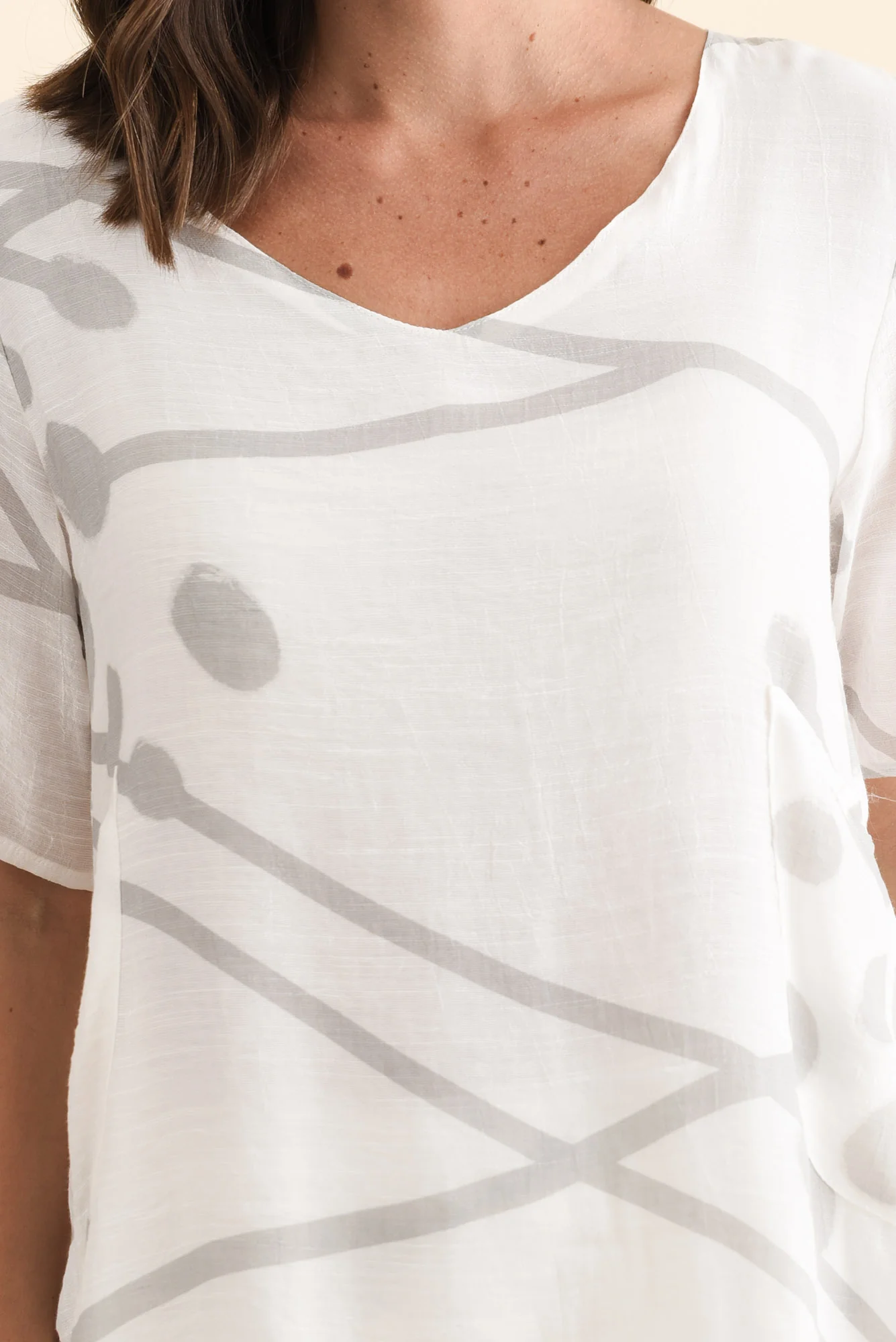 Marc Grey Geo Layered Top - Image 5