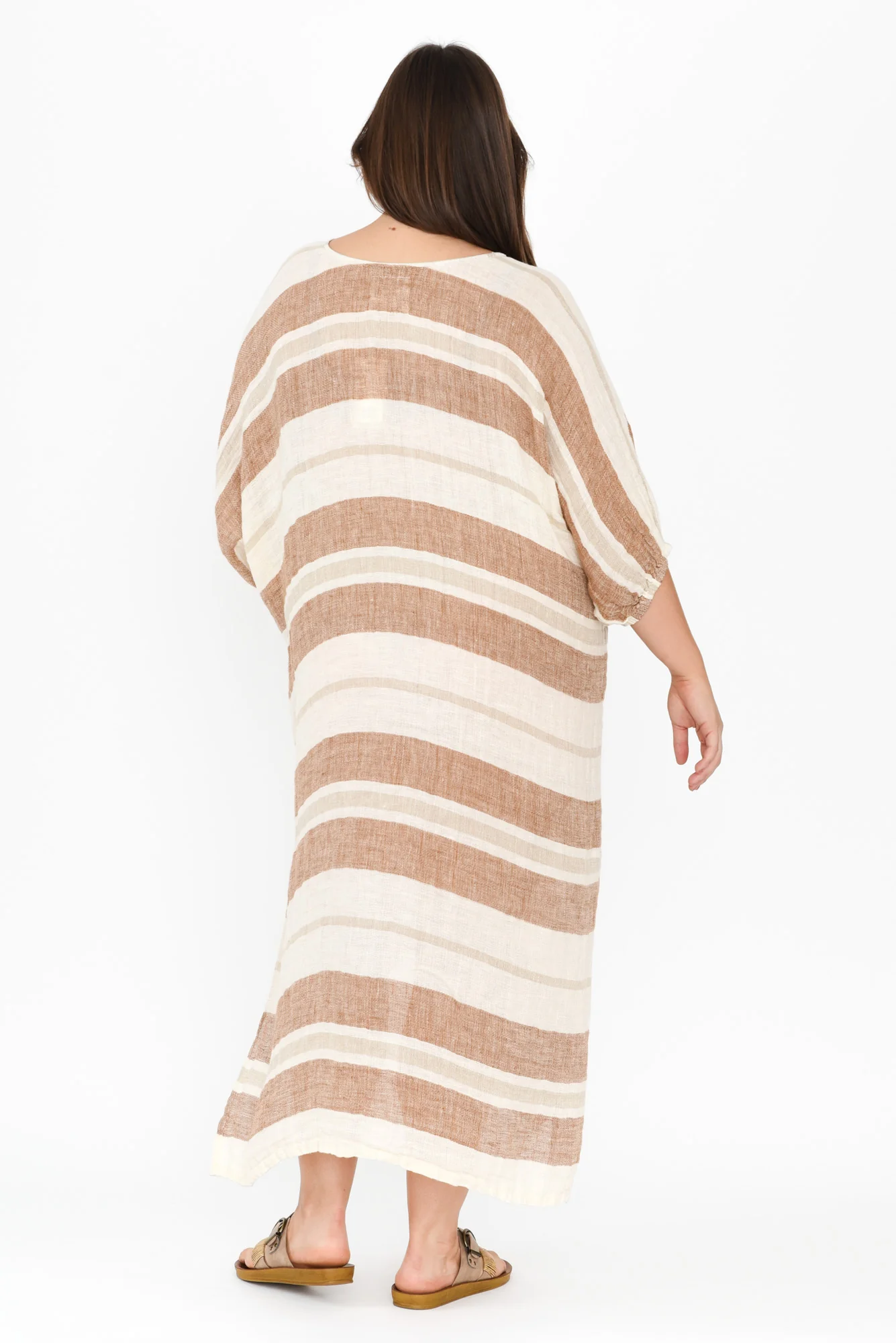 Marcel Terracotta Stripe Linen Dress - Image 9