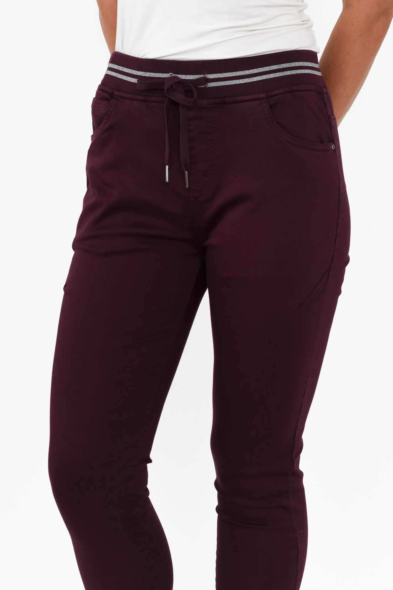 Margo Burgundy Drawstring Pants - Image 6