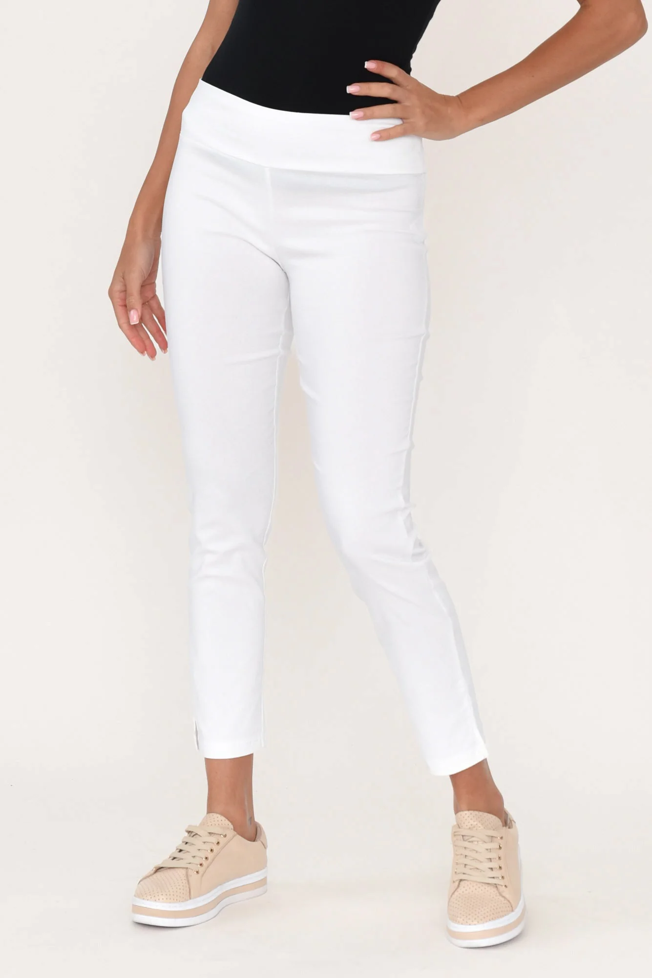 Marlin White Slim Leg Pants - Image 2