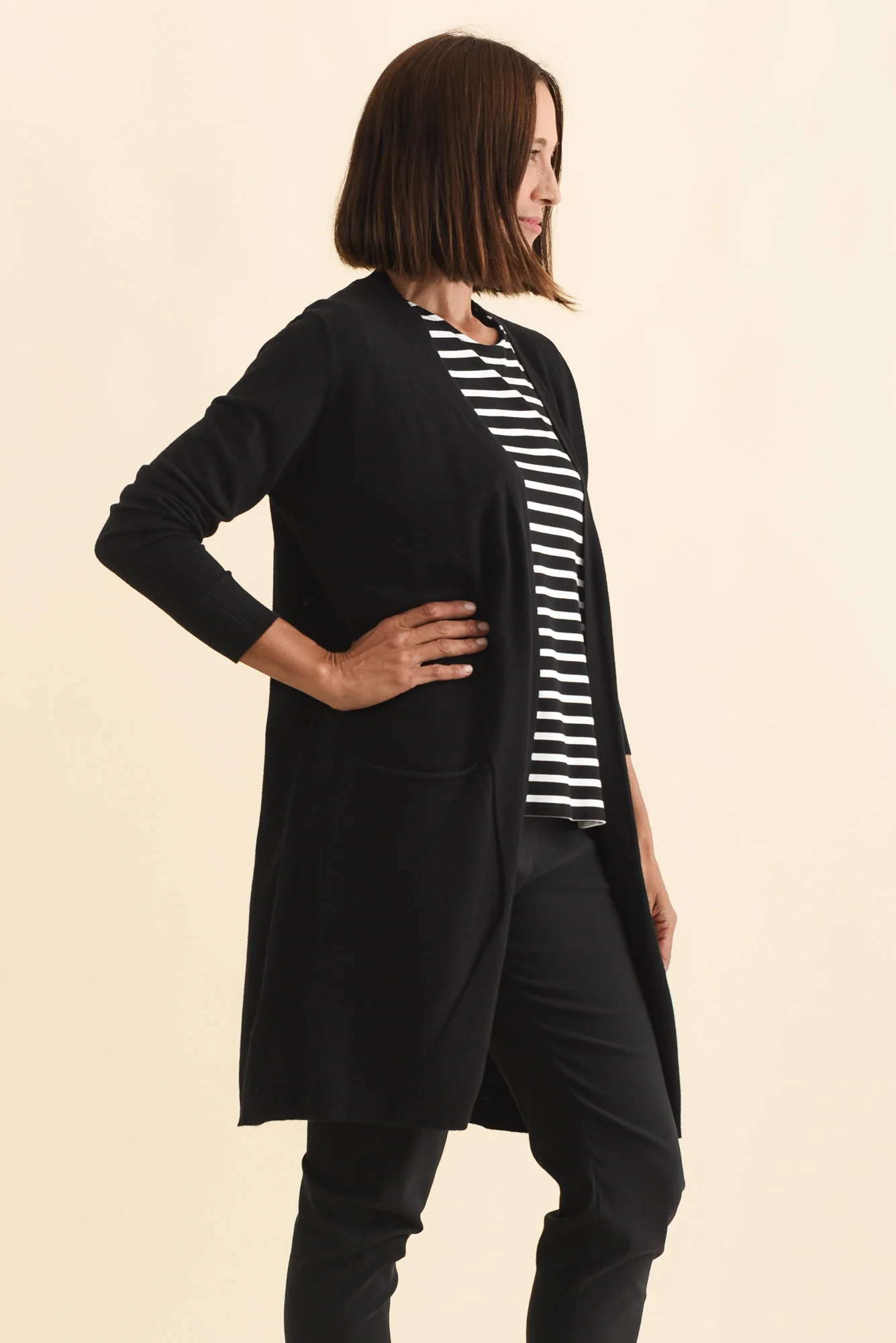 Mary Black Pocket Cardigan - Image 3
