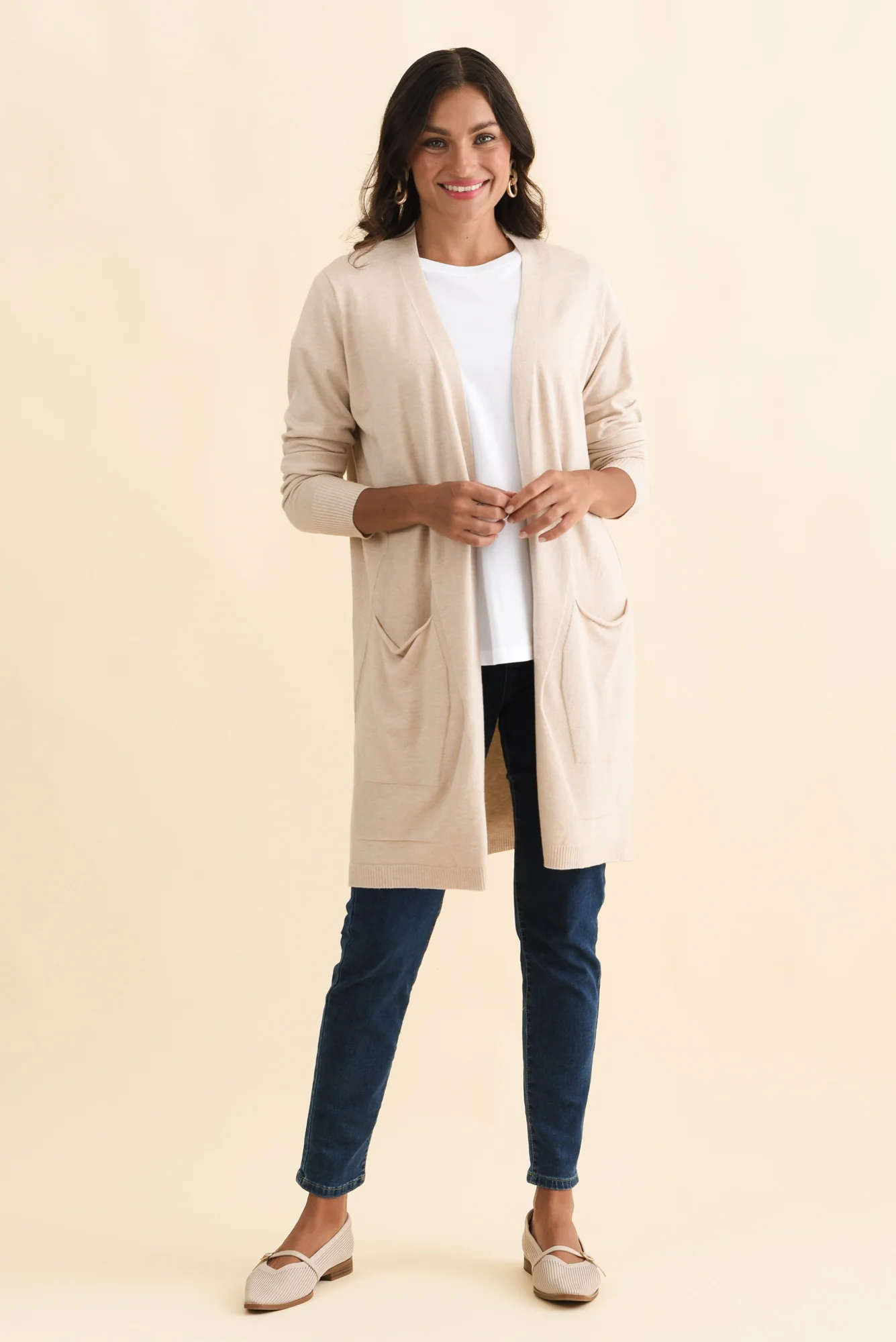Mary Natural Pocket Cardigan - Image 2