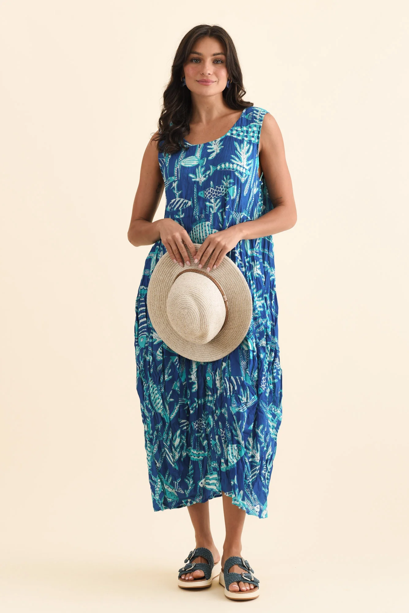 Mason Cobalt Sea Cotton Pocket Dress
