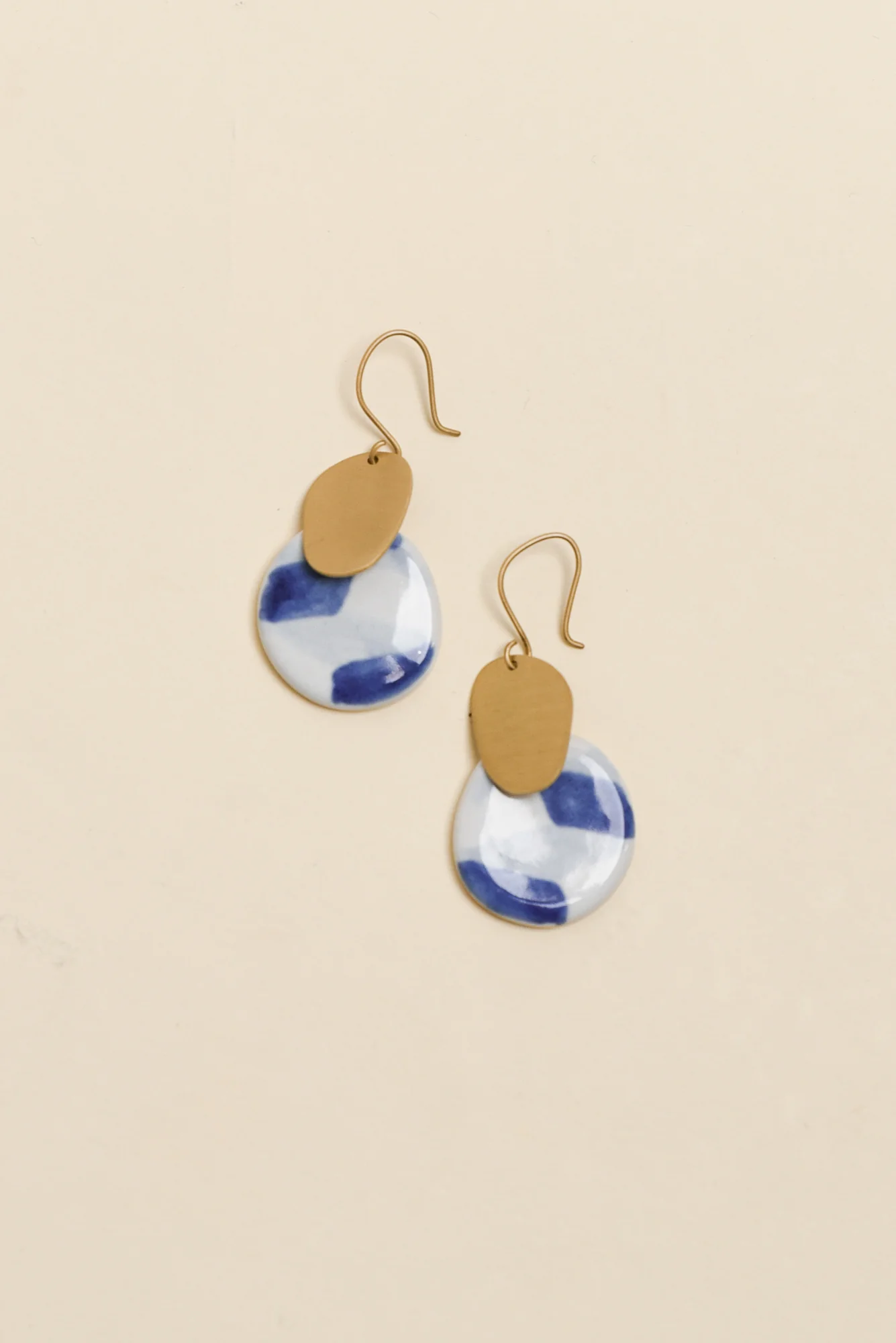 Mattea Blue Abstract Drop Earrings