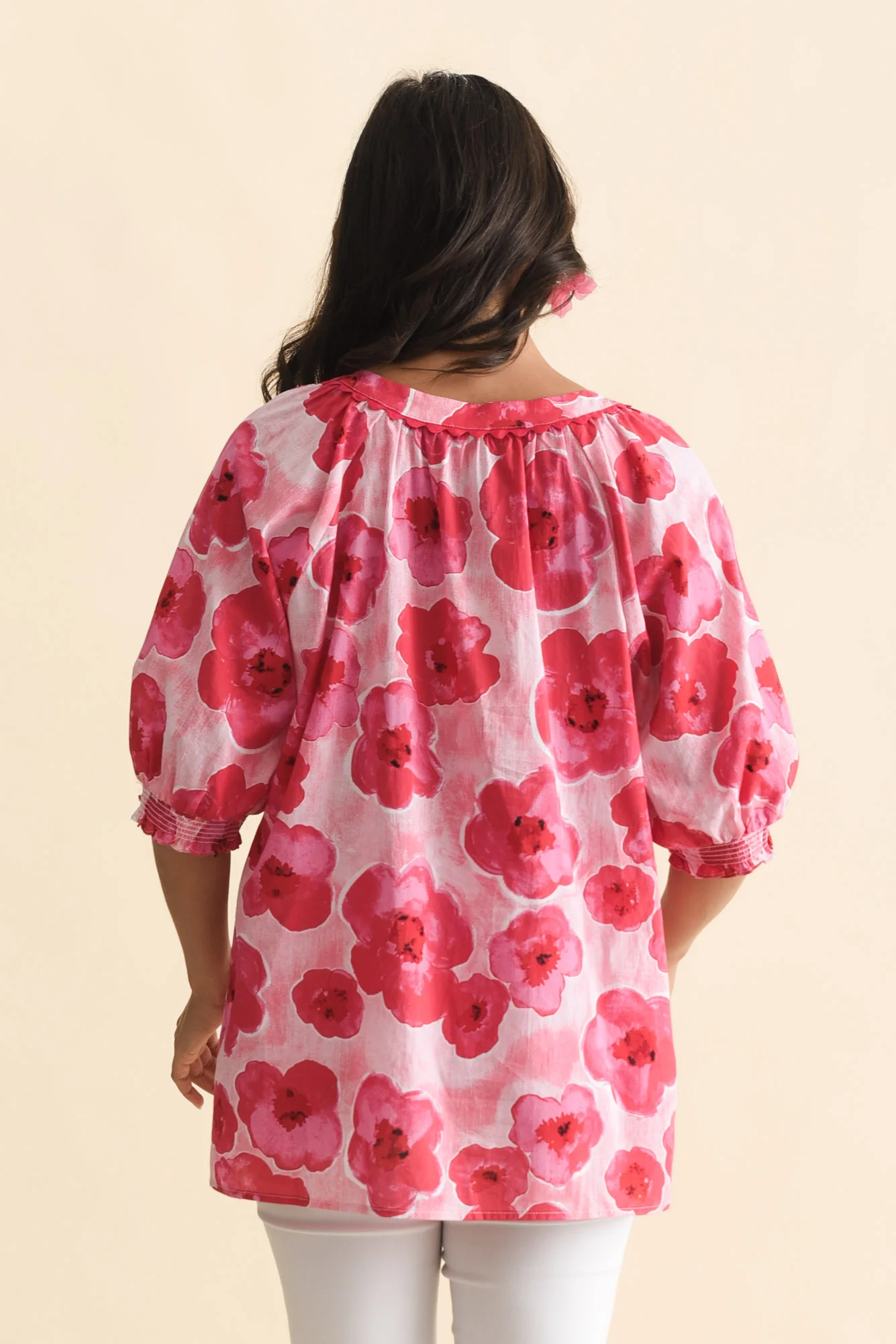 Maurice Pink Floral Cotton Top - Image 4
