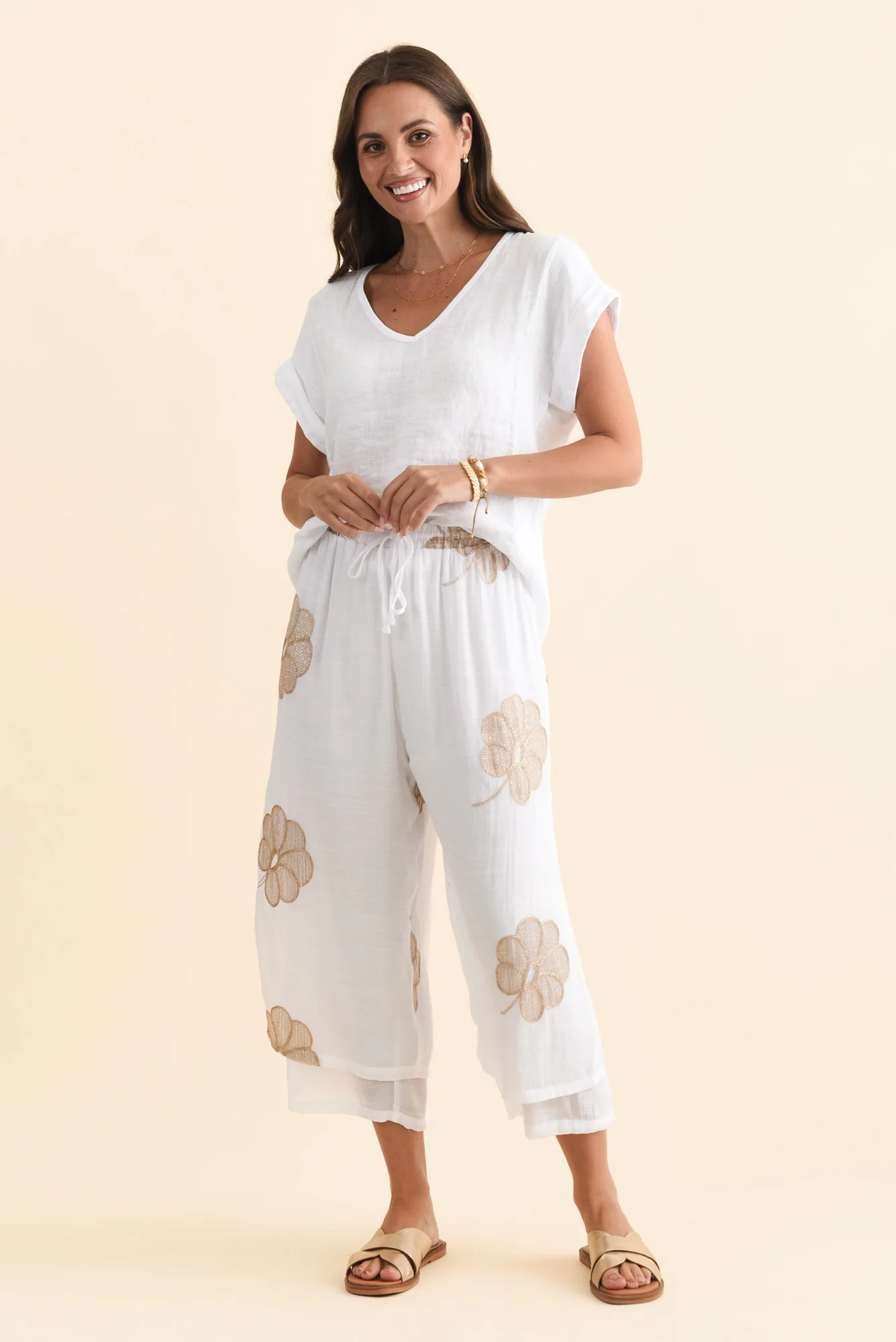 Max White Flower Layered Pants - Image 3