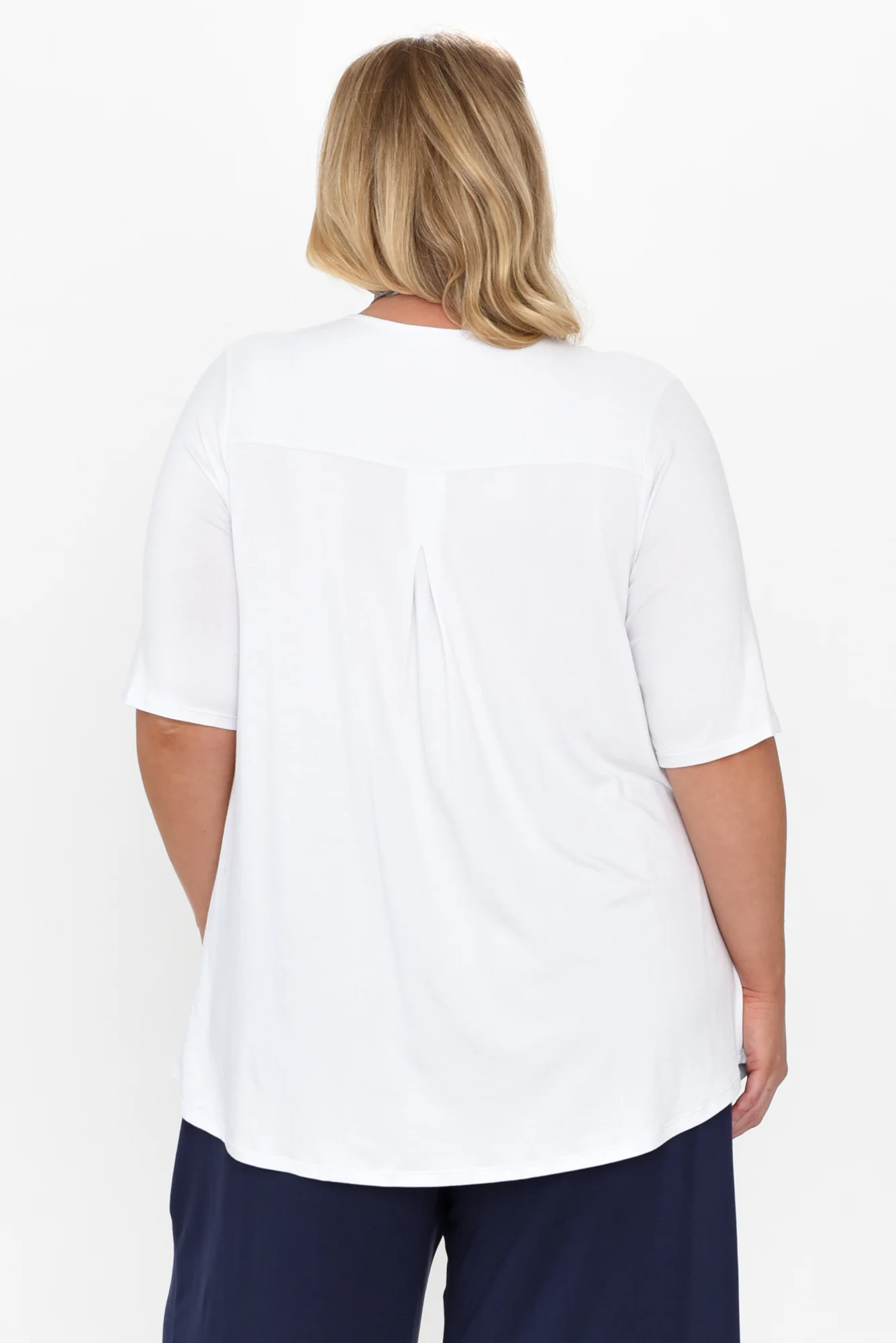 Maya White Half Sleeve Tee - Image 10