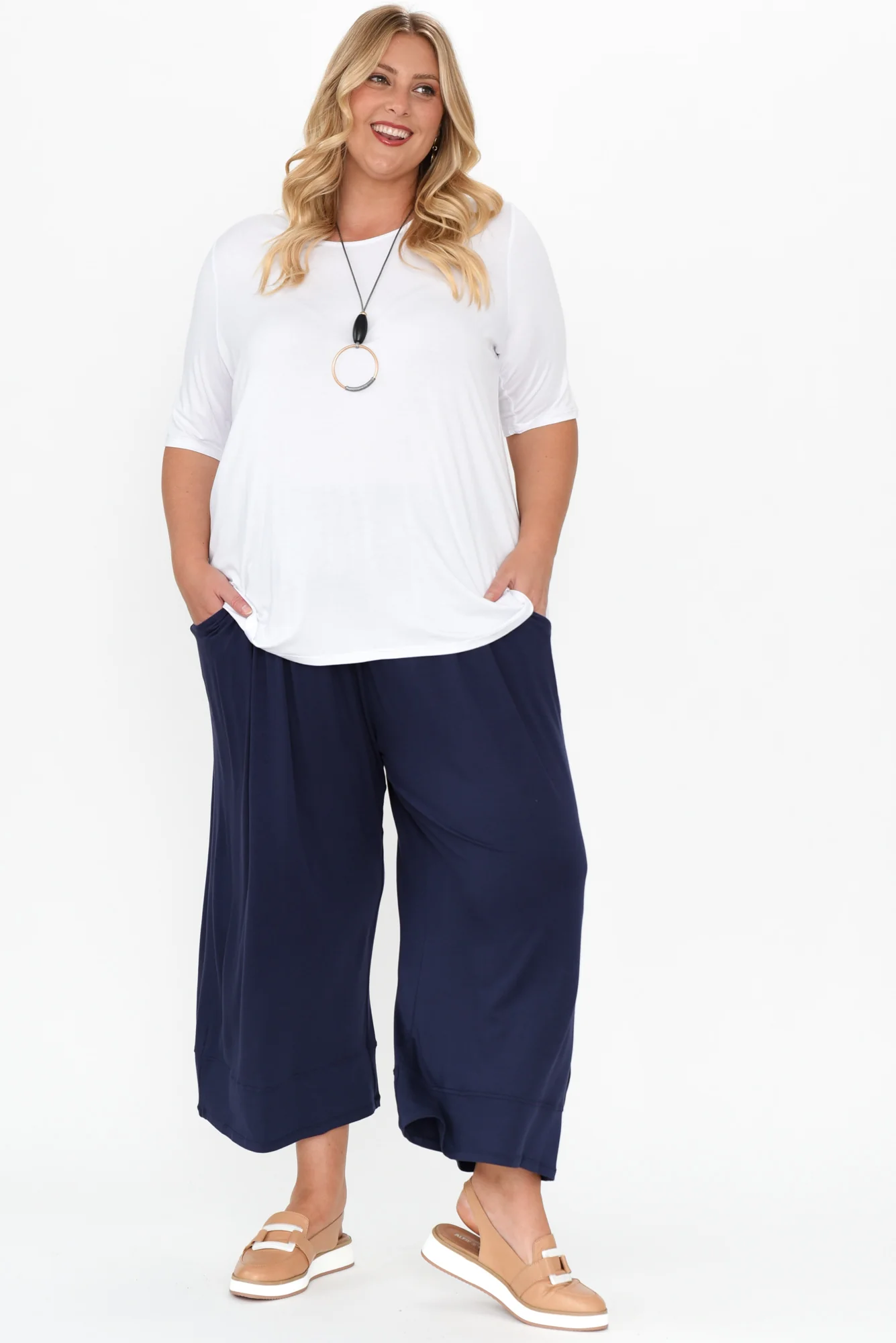 Maya White Half Sleeve Tee - Image 8