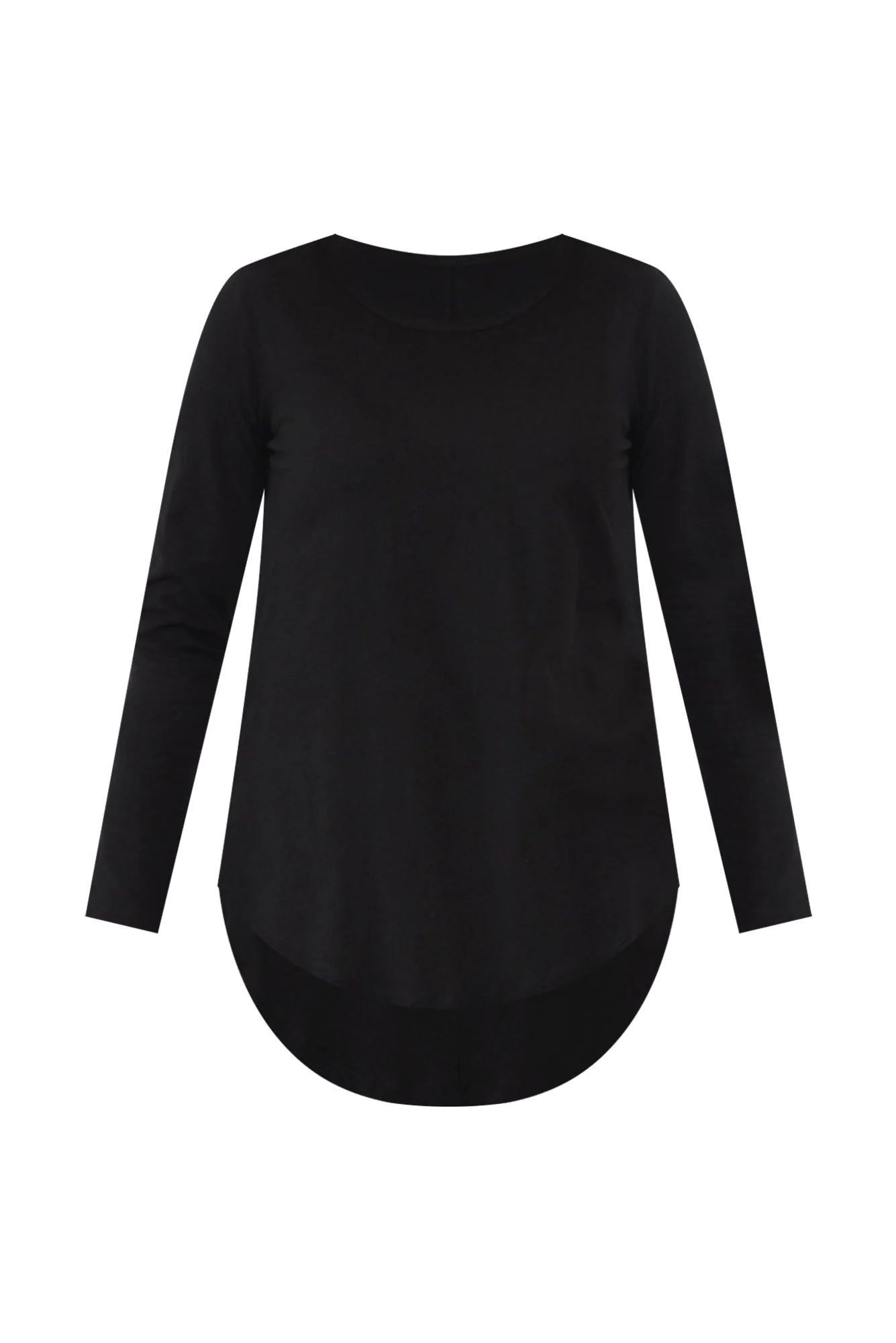 Megan Black Cotton Long Sleeve Top - Image 3