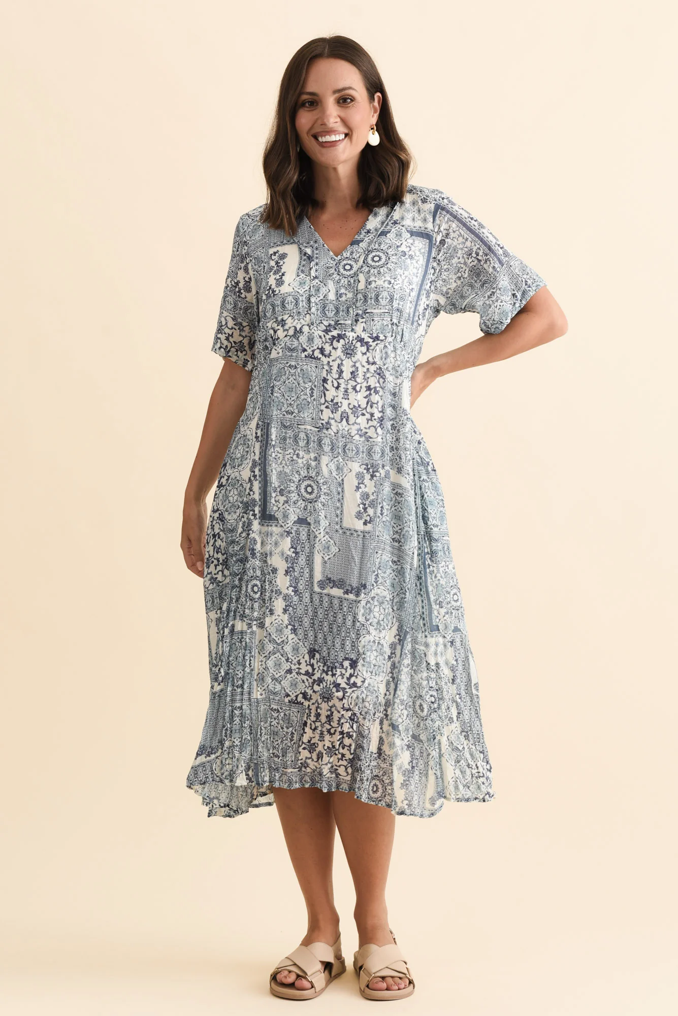 Meka Navy Mosaic Pocket Dress - Image 2