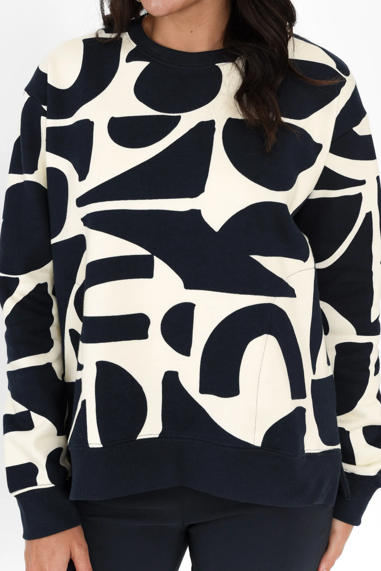 Mural Navy Geo Cotton Sweatshirt - Image 5