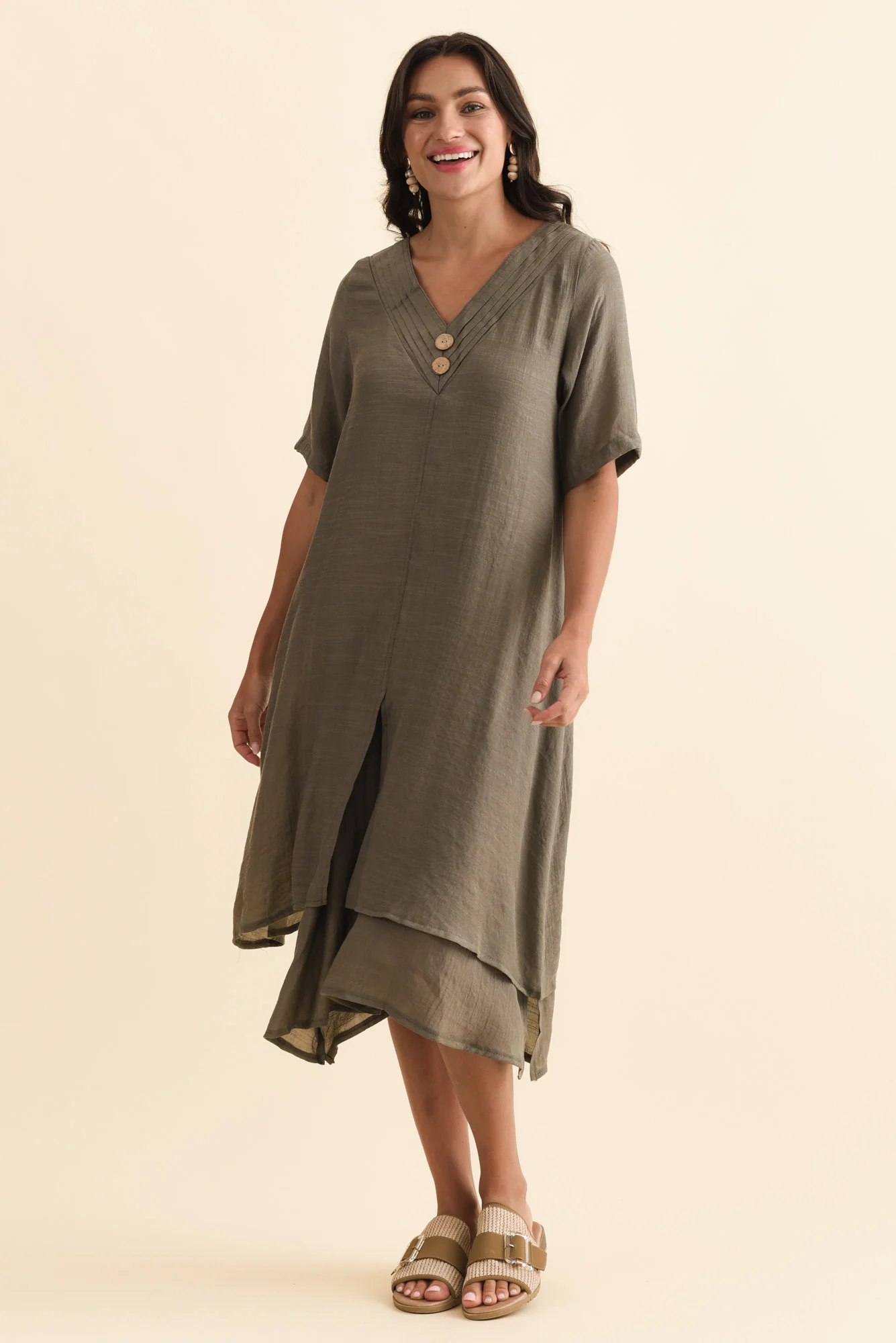 Nala Khaki Layers Dress - Image 8