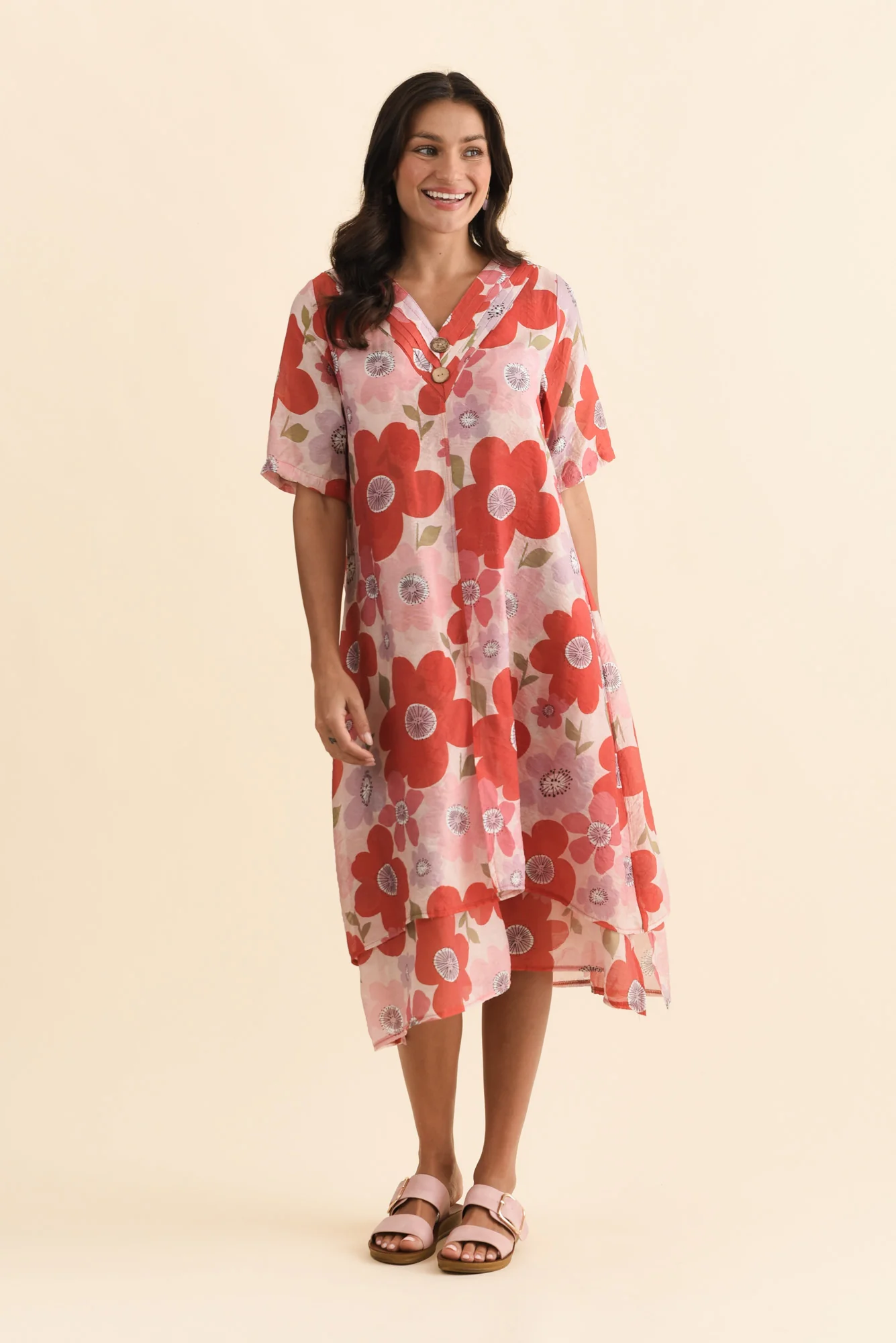 Nala Red Poppy Layers Dress