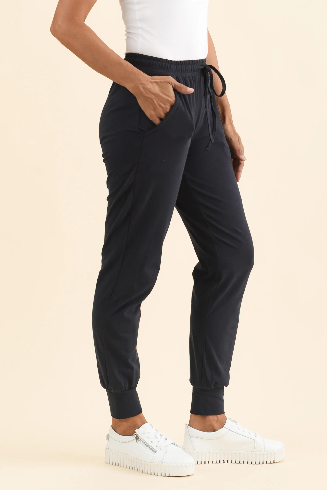 Navy Cotton Everyday Tie Sweatpants - Image 3