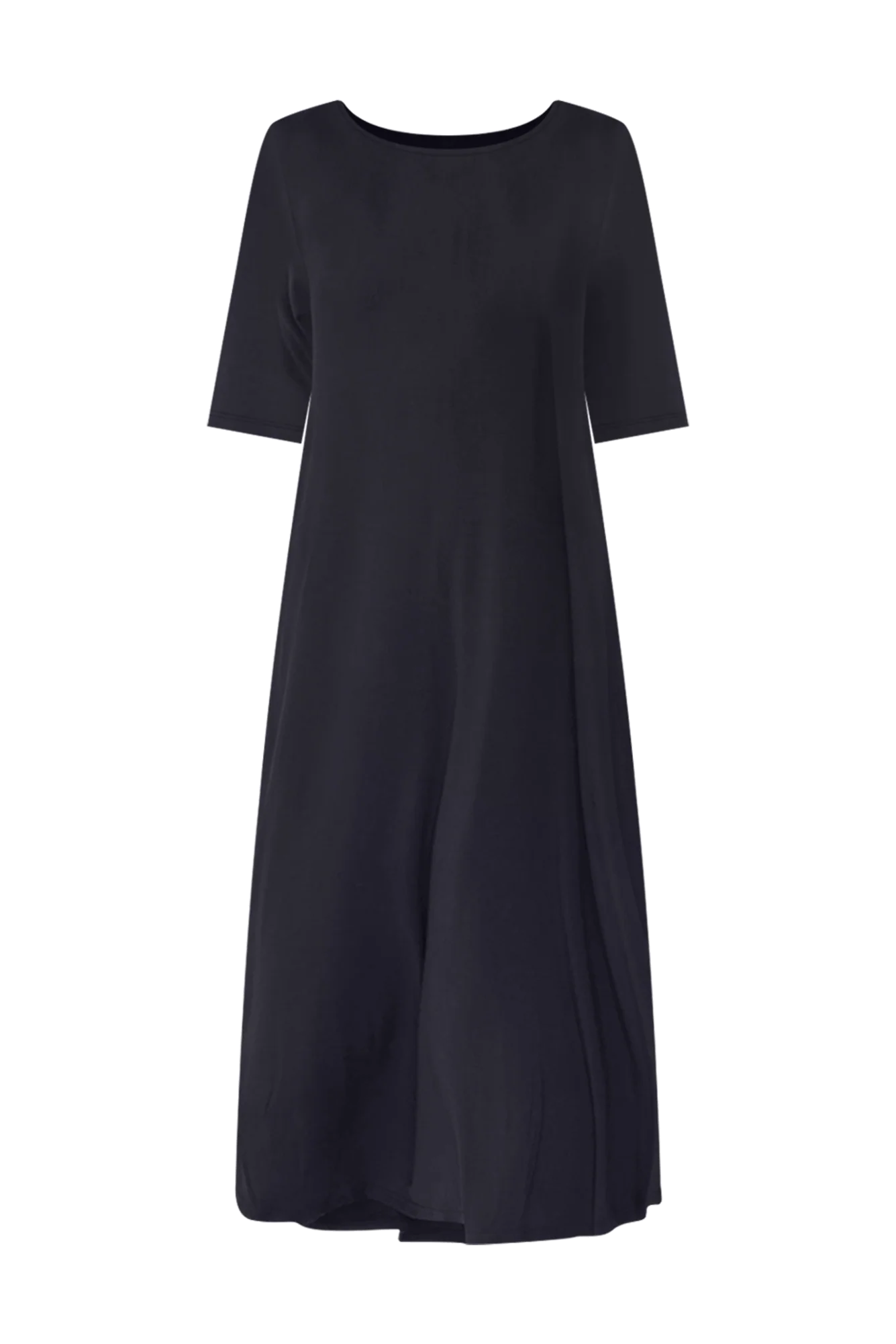 Navy Micro Modal Tri Drape Dress - Image 4