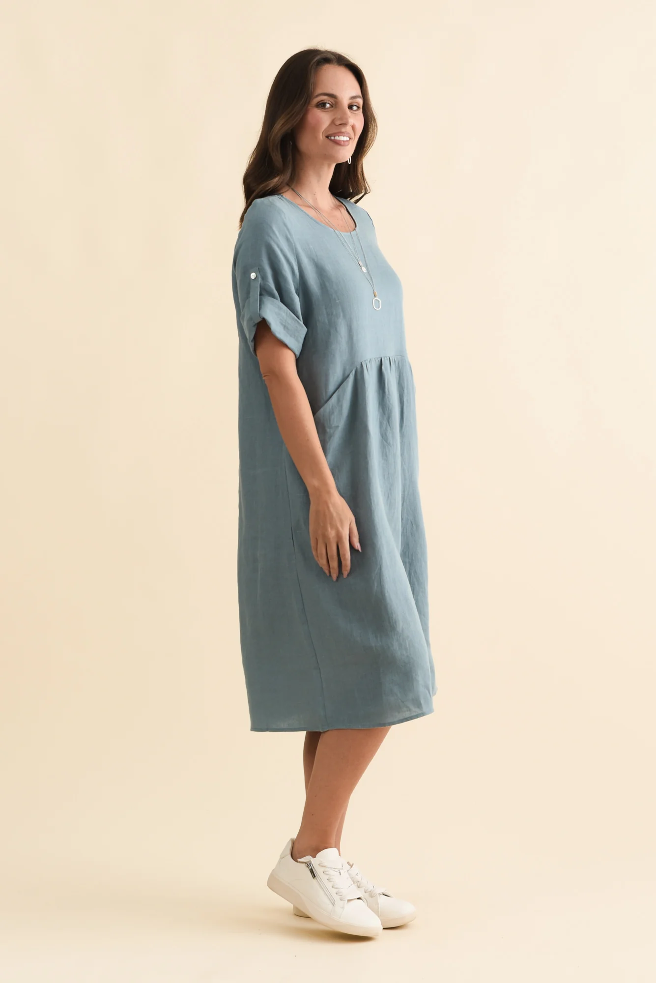 Nolita Steel Linen Pocket Dress - Image 3