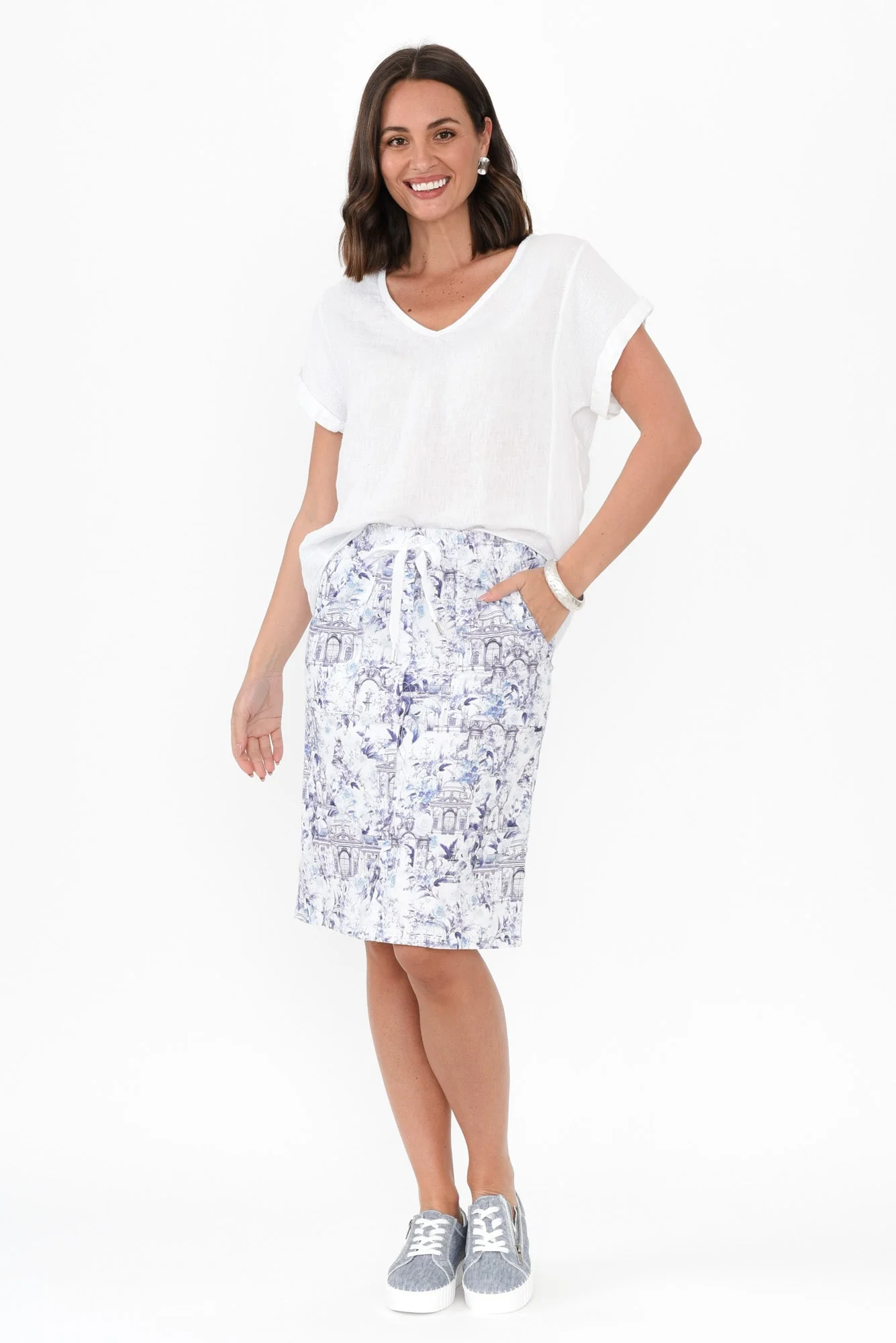 Norma Navy Vista Drawstring Skirt - Image 6