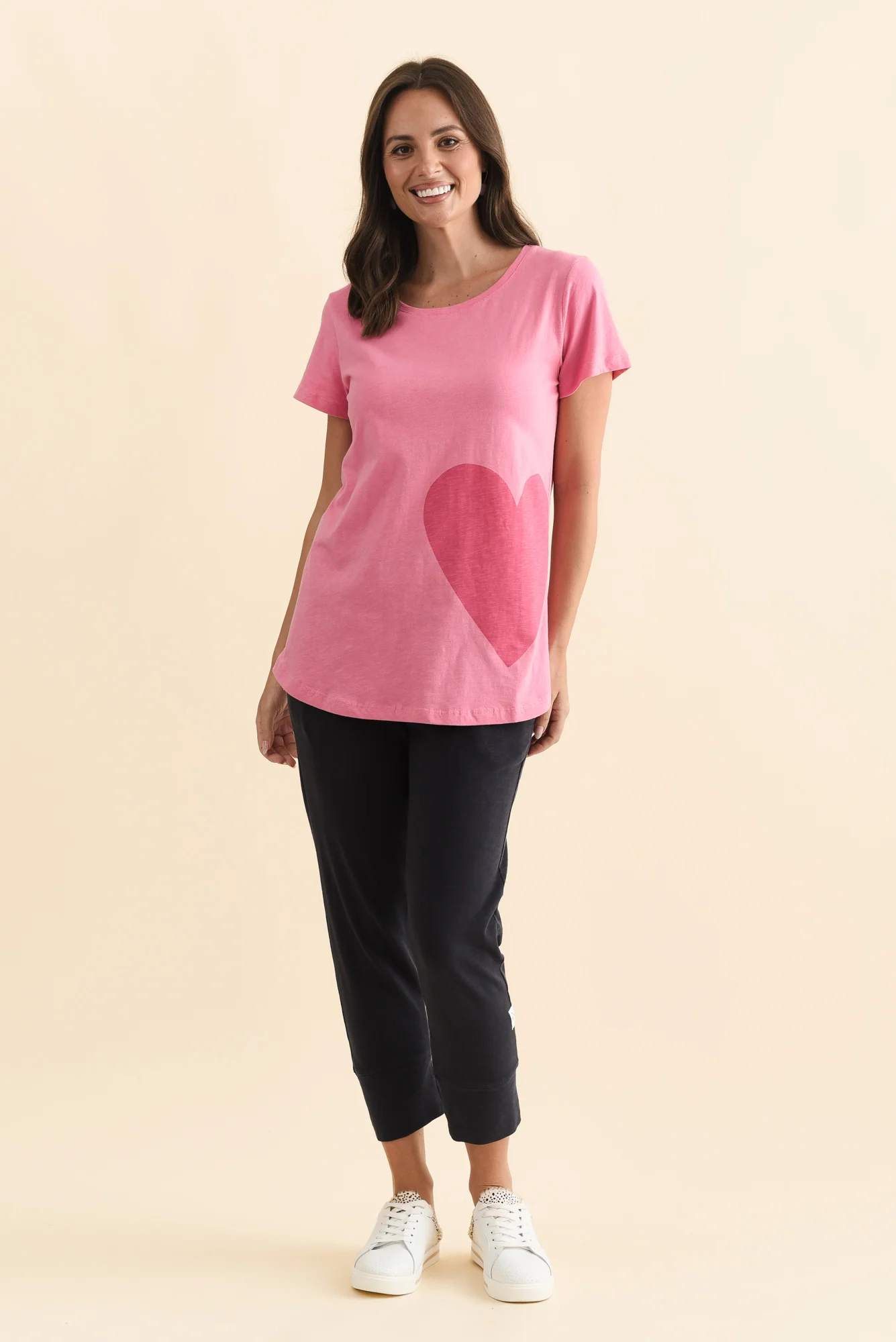 One Heart Blush Pink Cotton Tee - Image 6