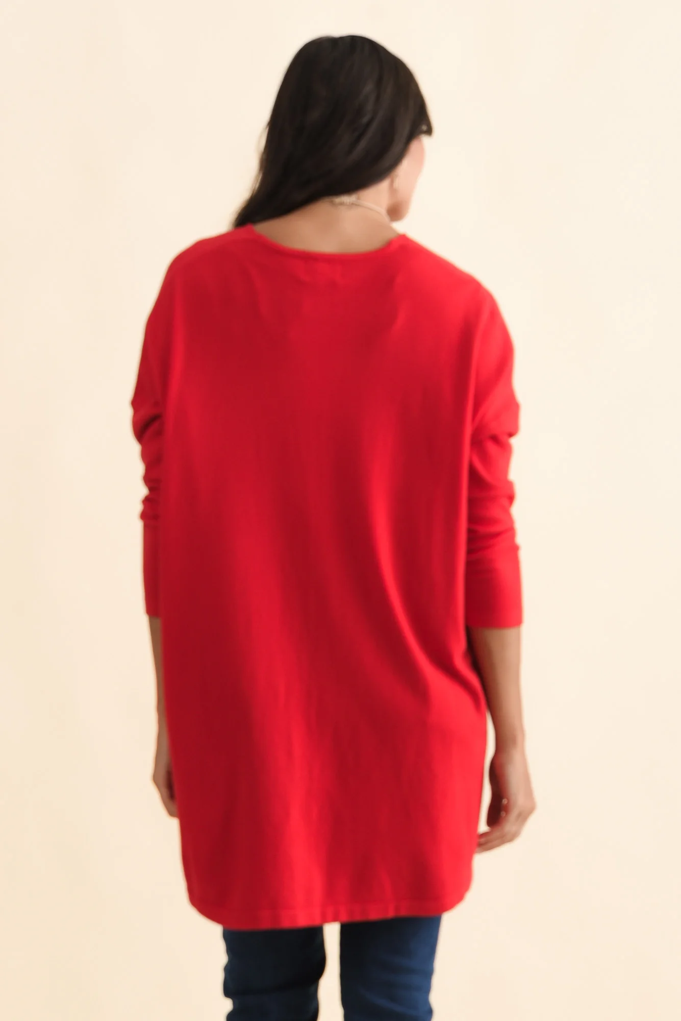 Piper Red V Neck Knit Jumper - Image 5