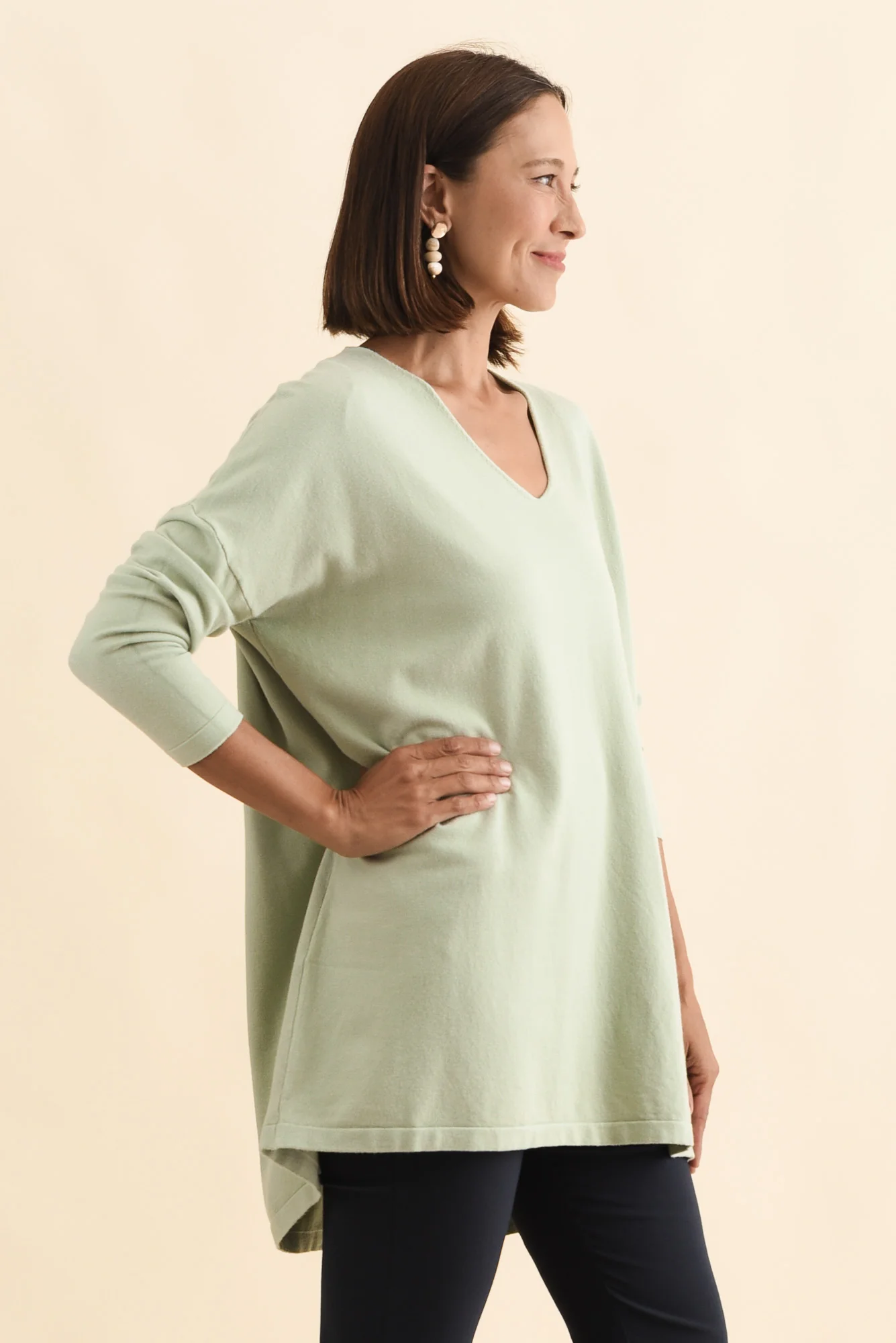 Piper Sage V Neck Knit Jumper - Image 3