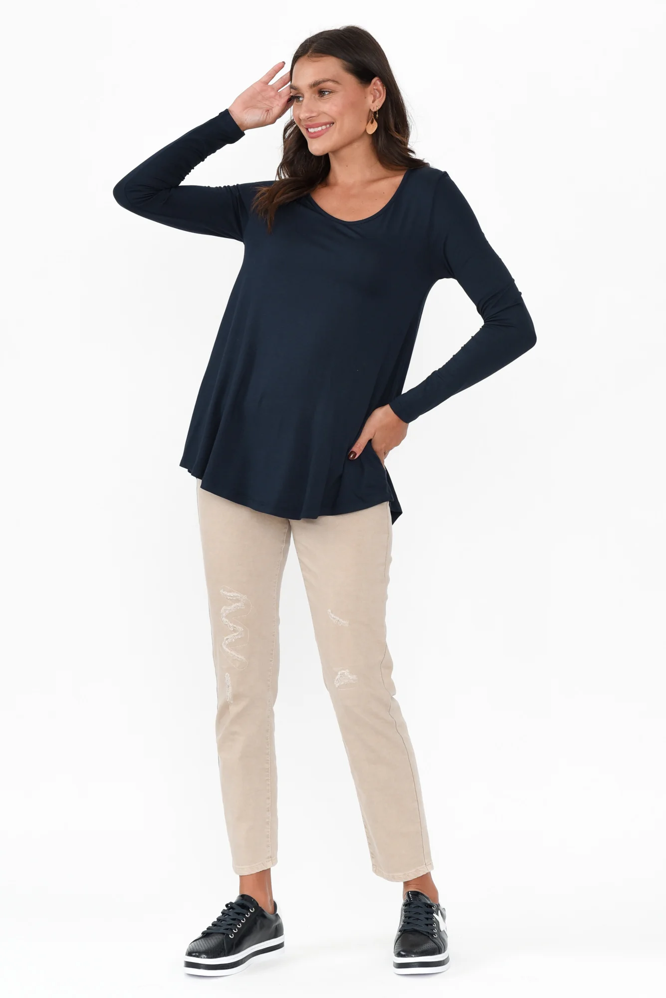 Pippa Dark Navy Bamboo Top - Image 6