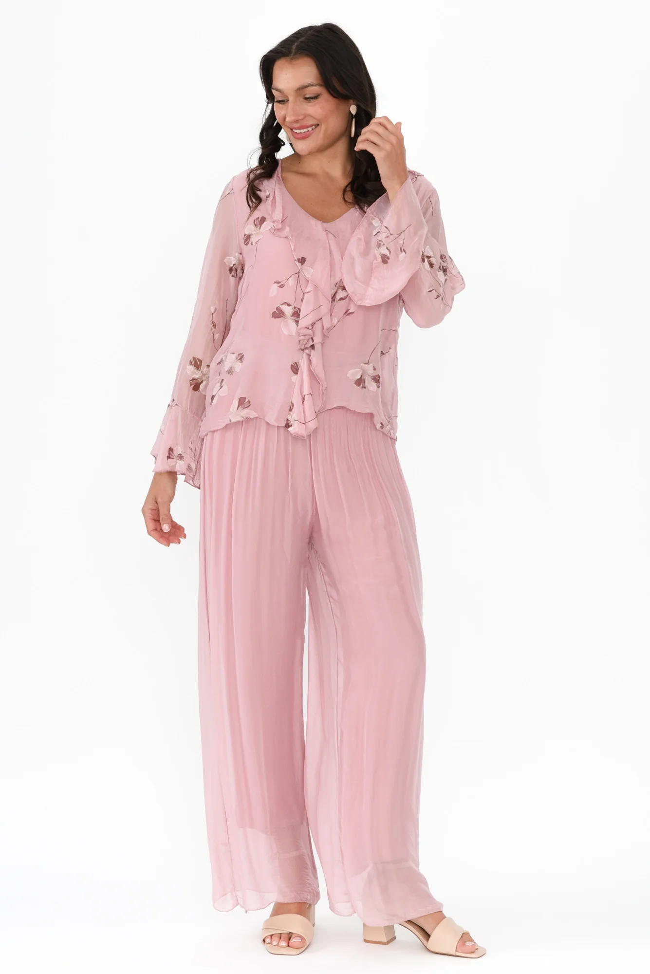 Reba Pink Silk Layer Pants - Image 2