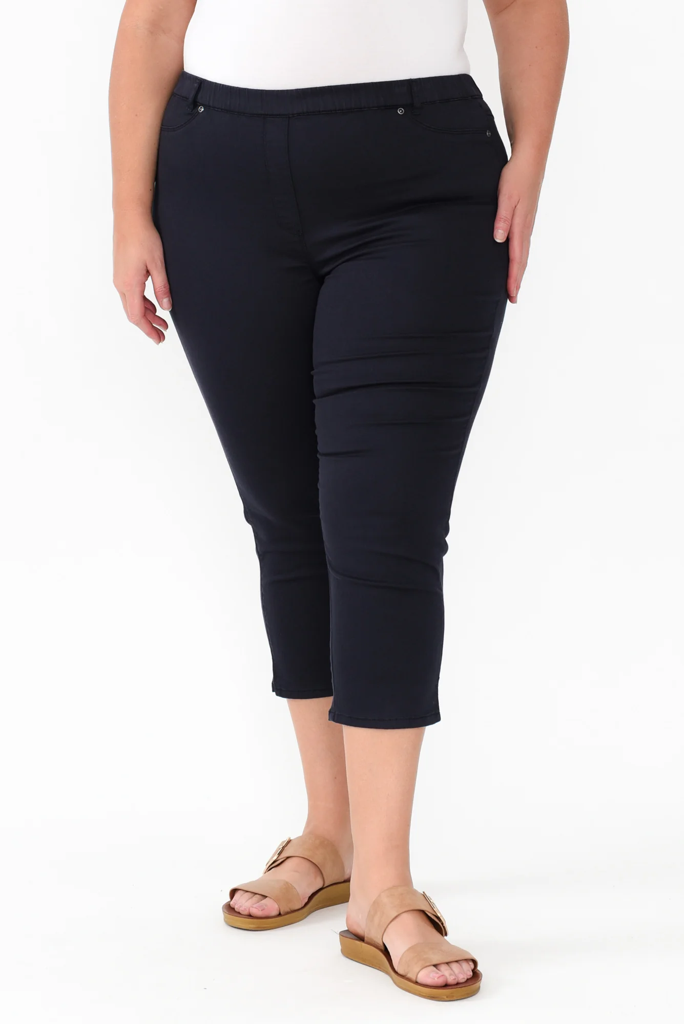 Reed Navy Stretch Cotton Capri Pants - Image 7