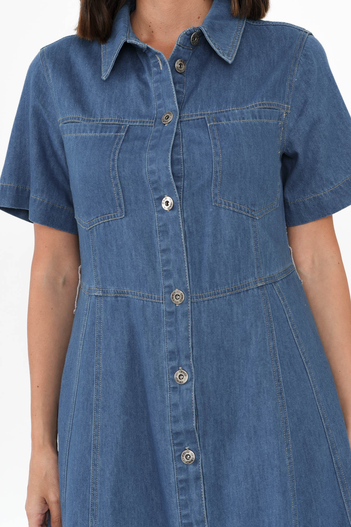 River Blue Denim Shirt Dress - Image 5