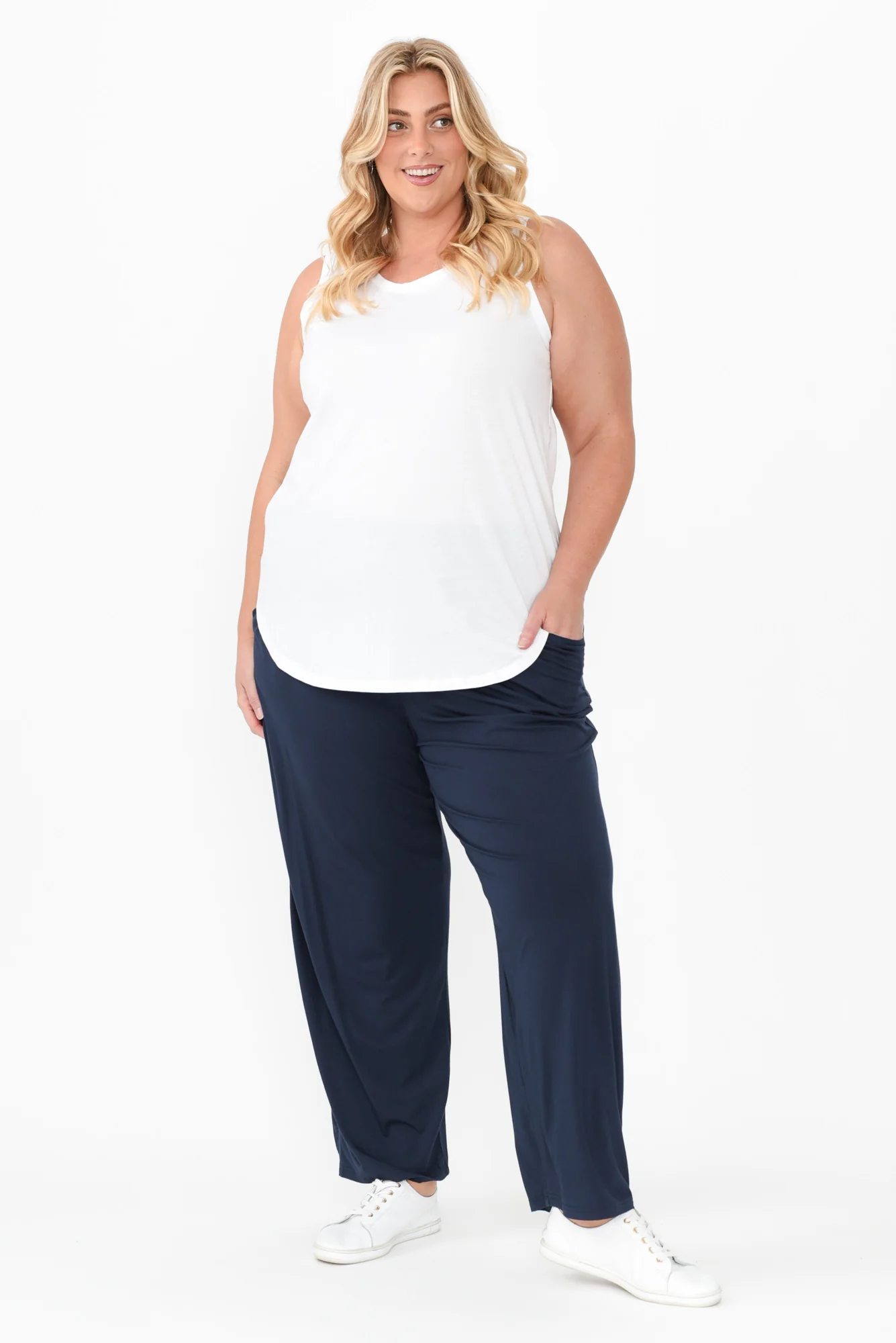 Rosella Navy Bamboo Pants - Image 11