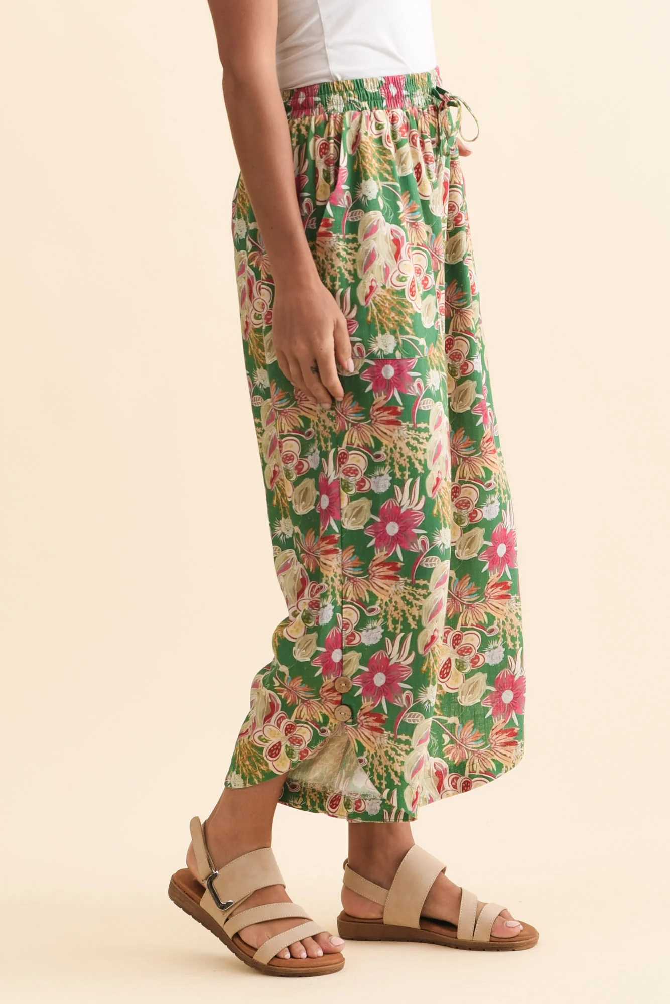 Scotty Green Garden Linen Cotton Pants - Image 4