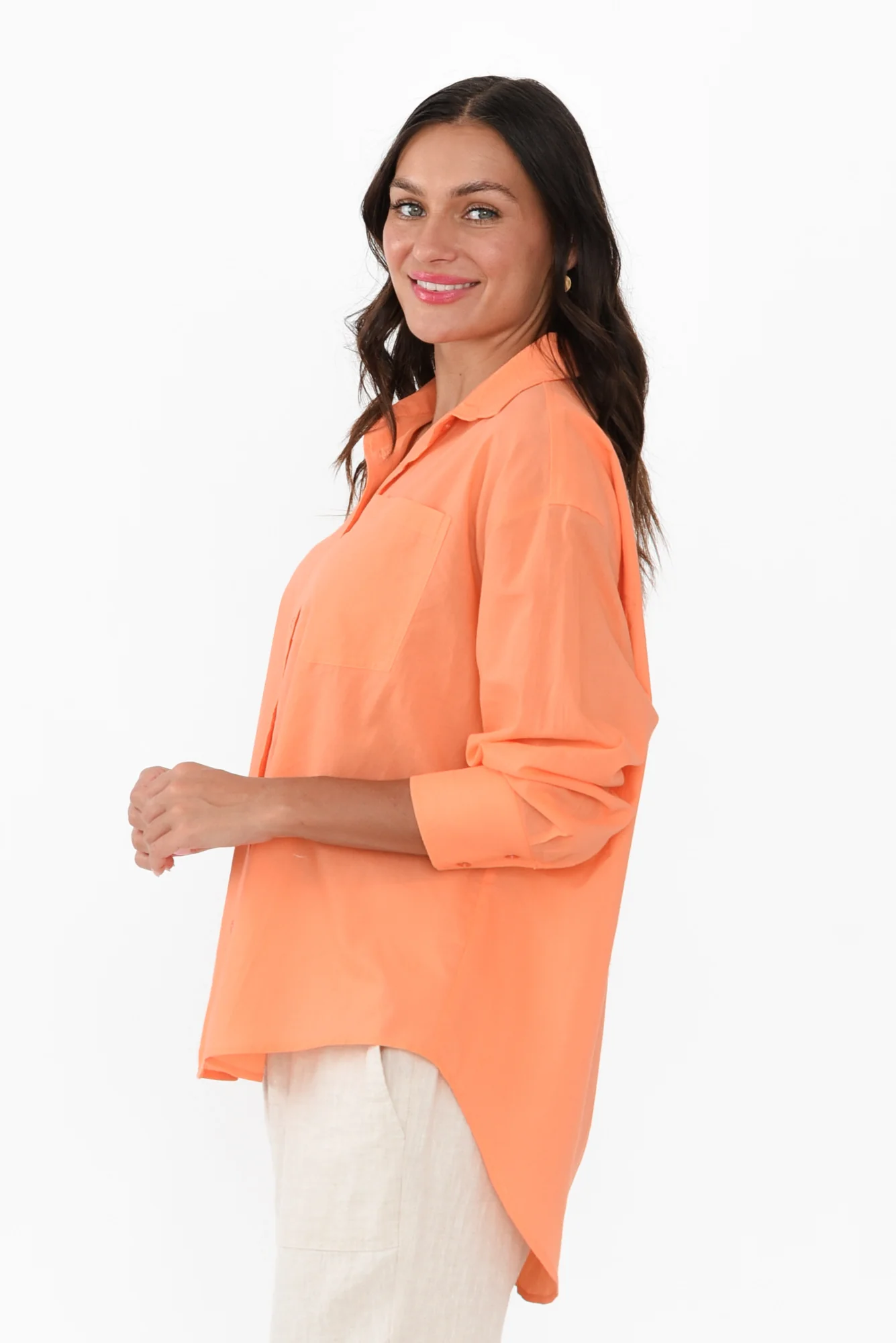 Seattle Orange Cotton Shirt - Image 3