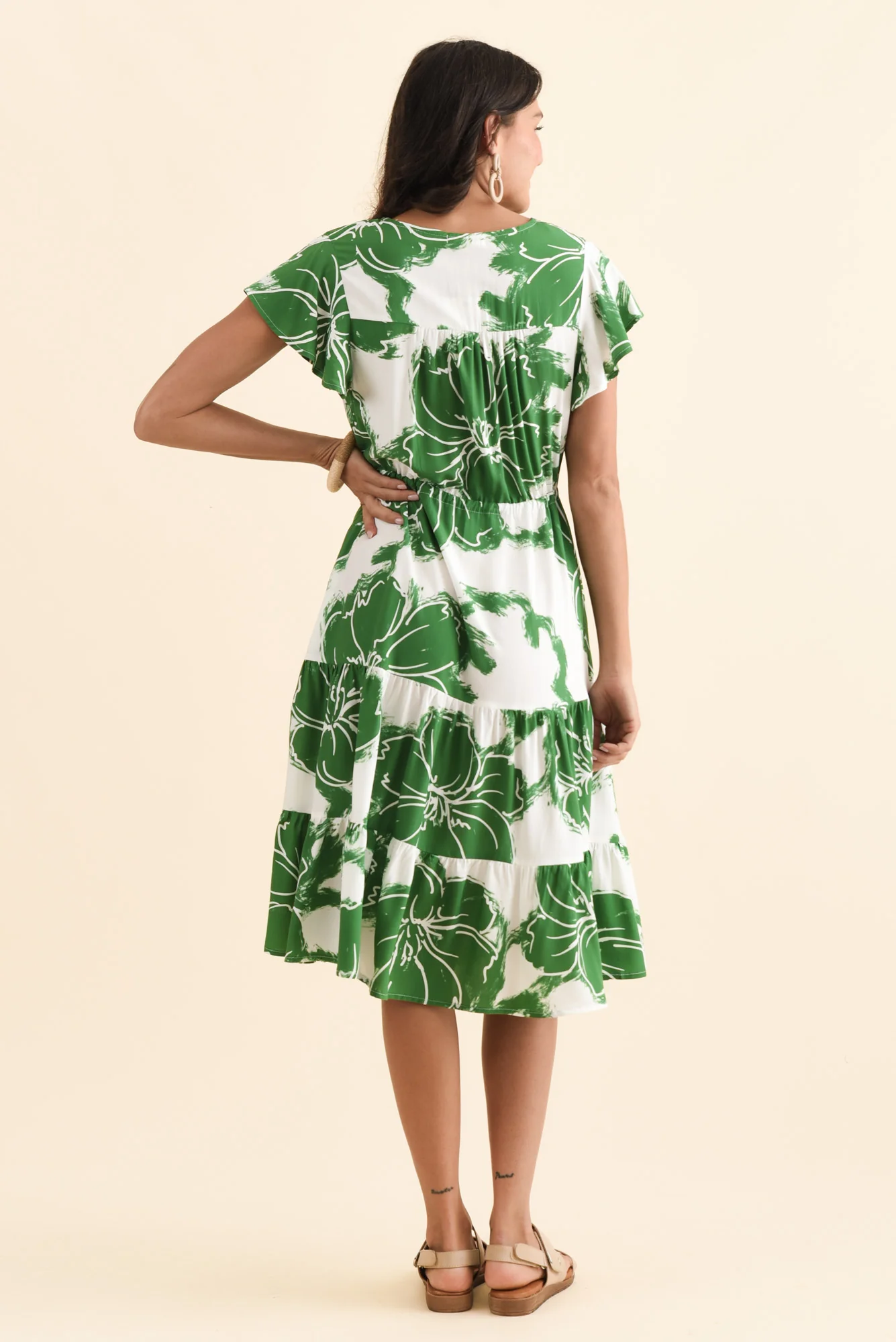 Sheri Green Flower Tier Dress - Image 4