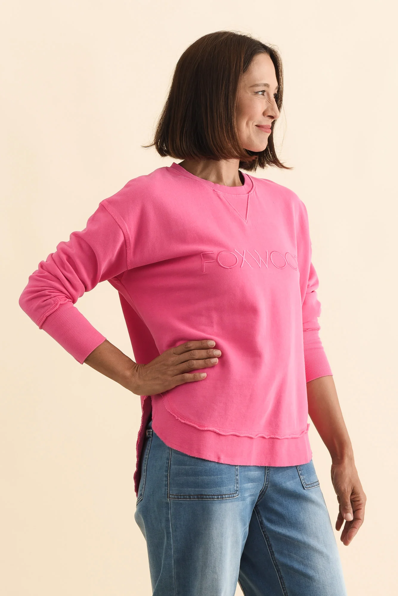 Simplified Pink Crewneck Sweatshirt - Image 3