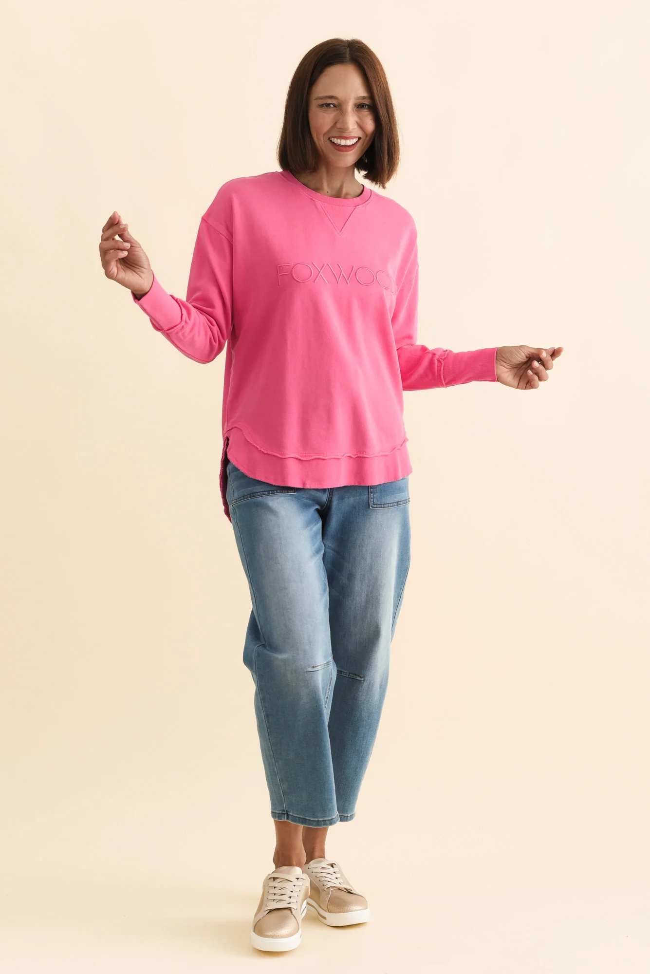 Simplified Pink Crewneck Sweatshirt - Image 5
