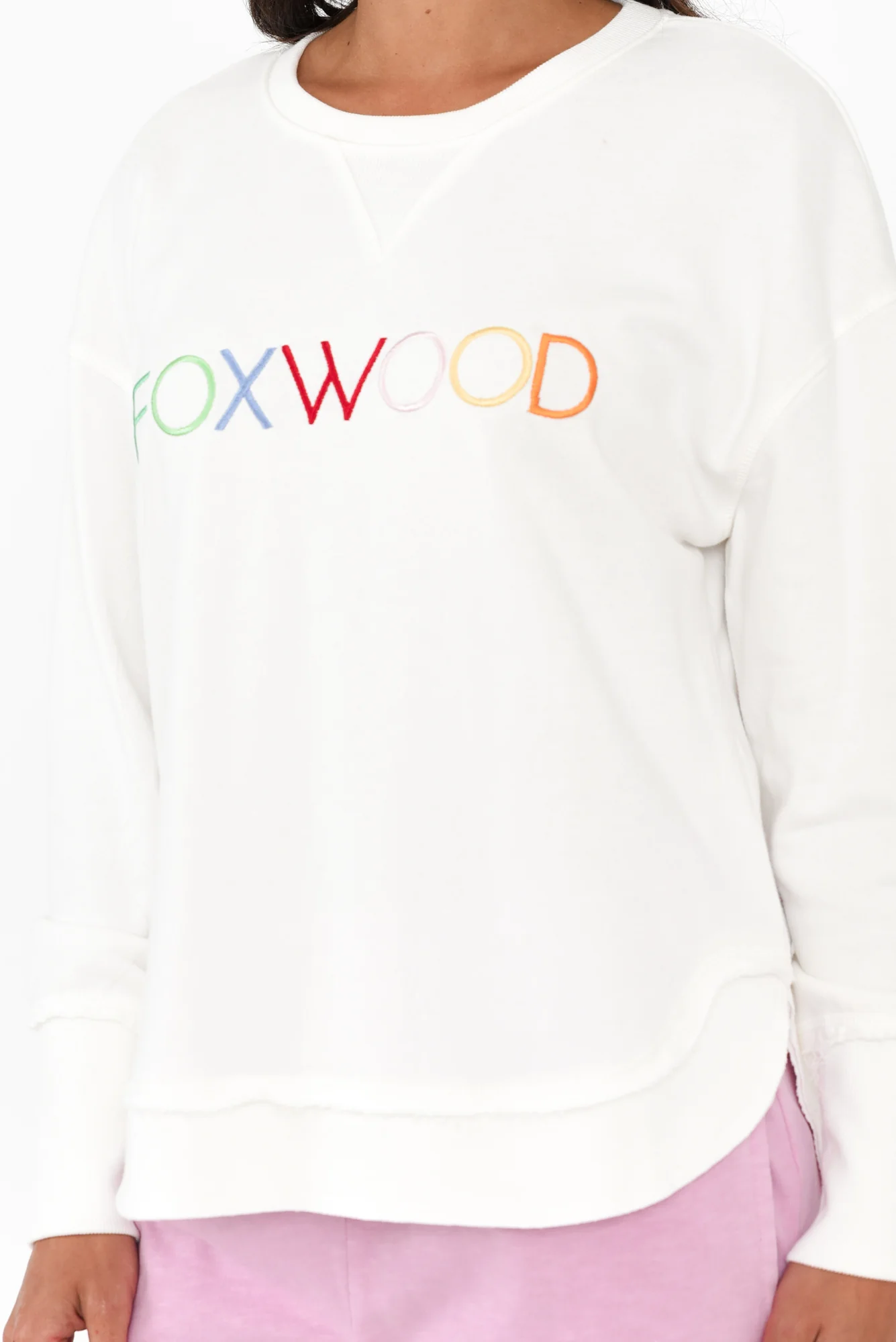 Simplified White Confetti Crewneck Sweatshirt - Image 5