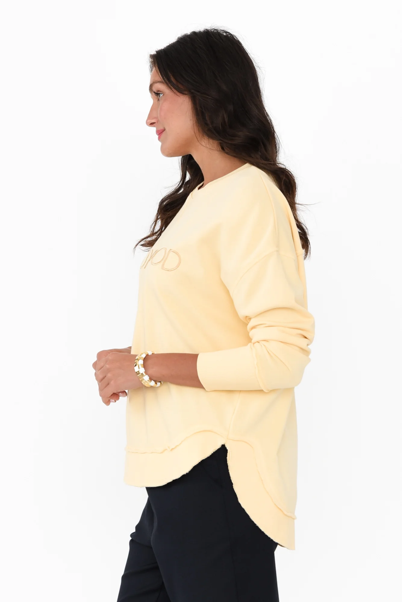 Simplified Yellow Crewneck Sweatshirt - Image 3