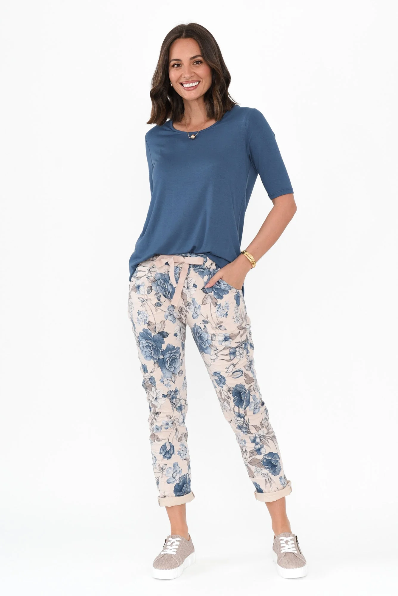 Simpson Pink Floral Stretch Pants - Image 2