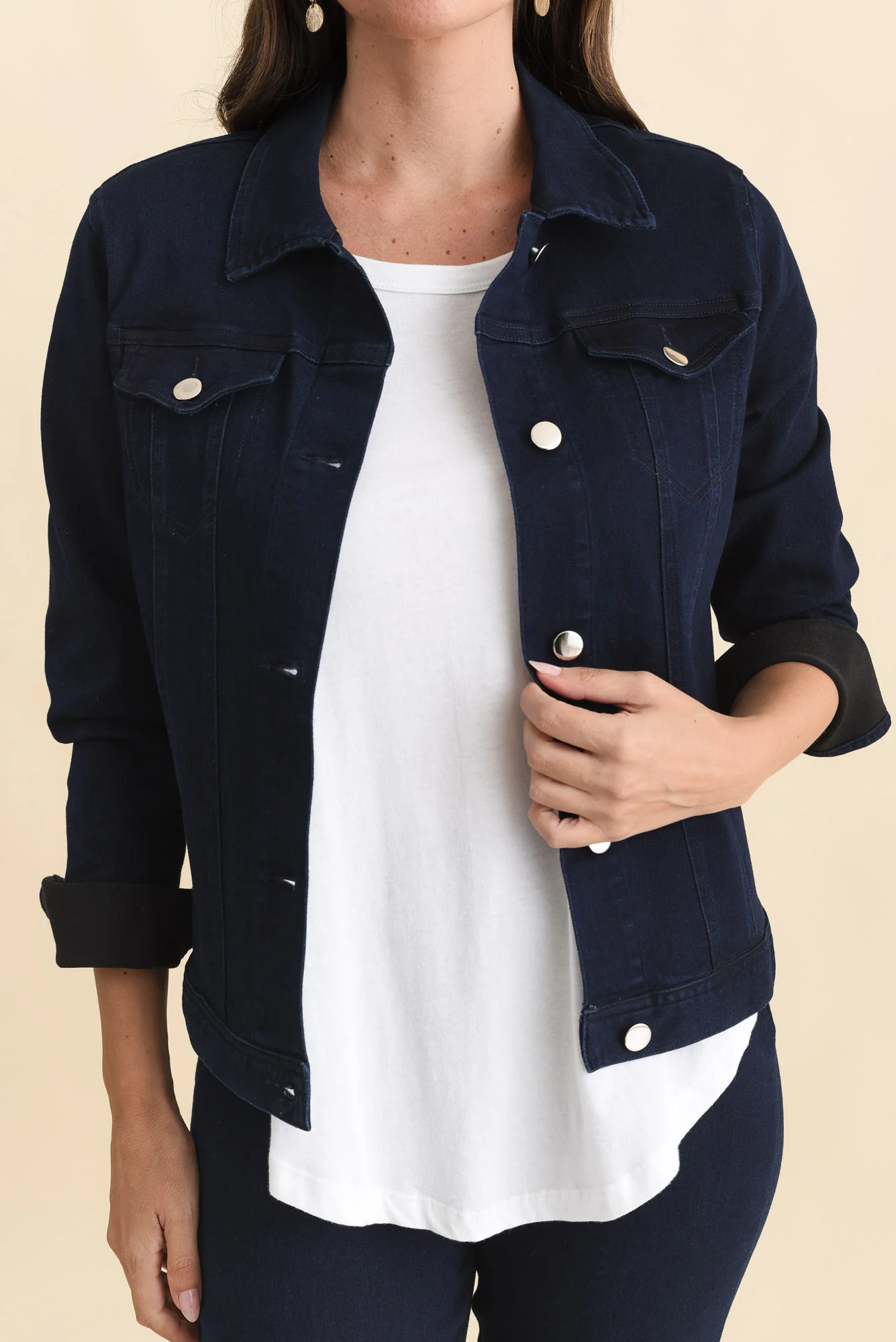 Siobhan Navy Stretch Jacket - Image 5