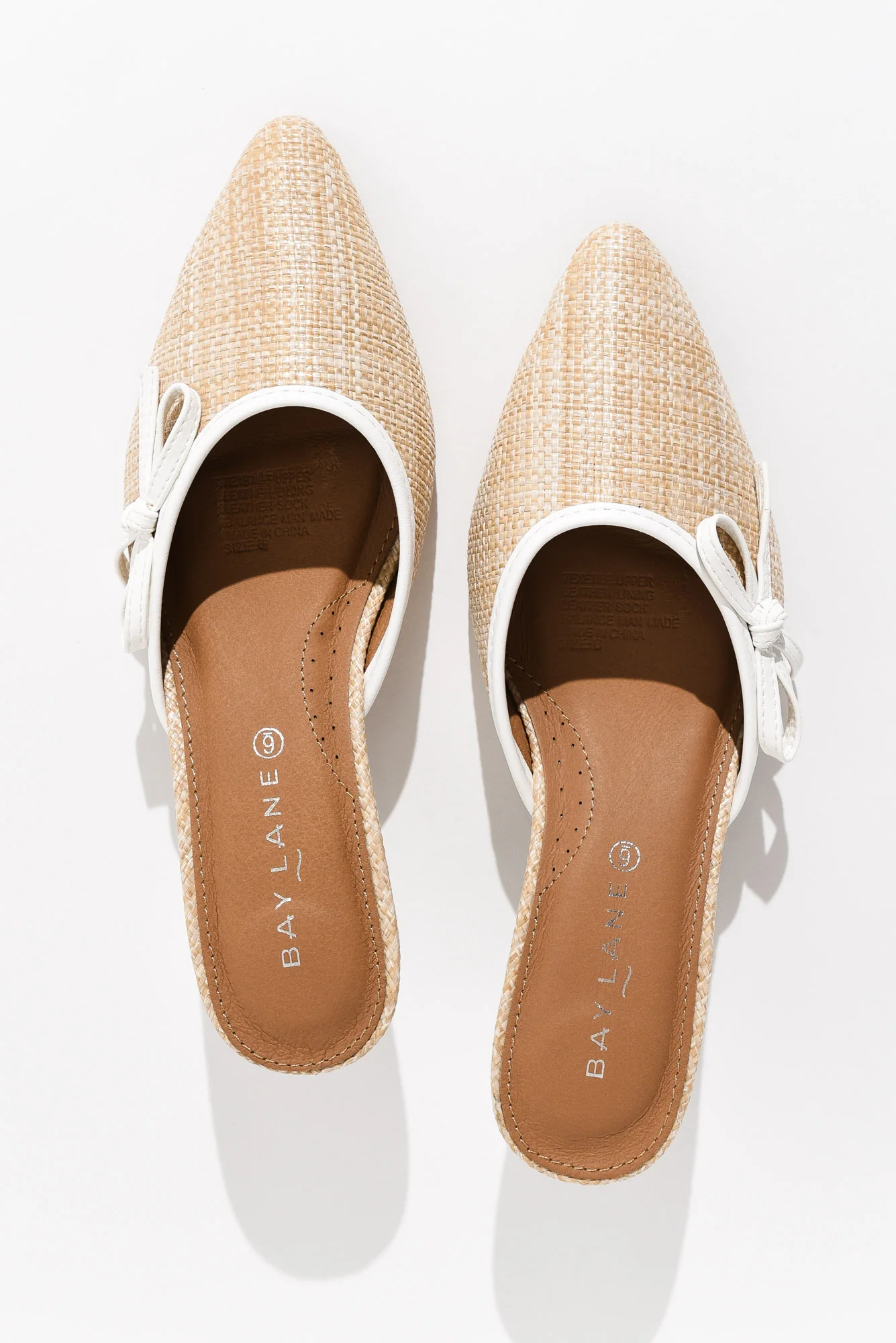 Spender Cream Raffia Leather Heel - Image 4