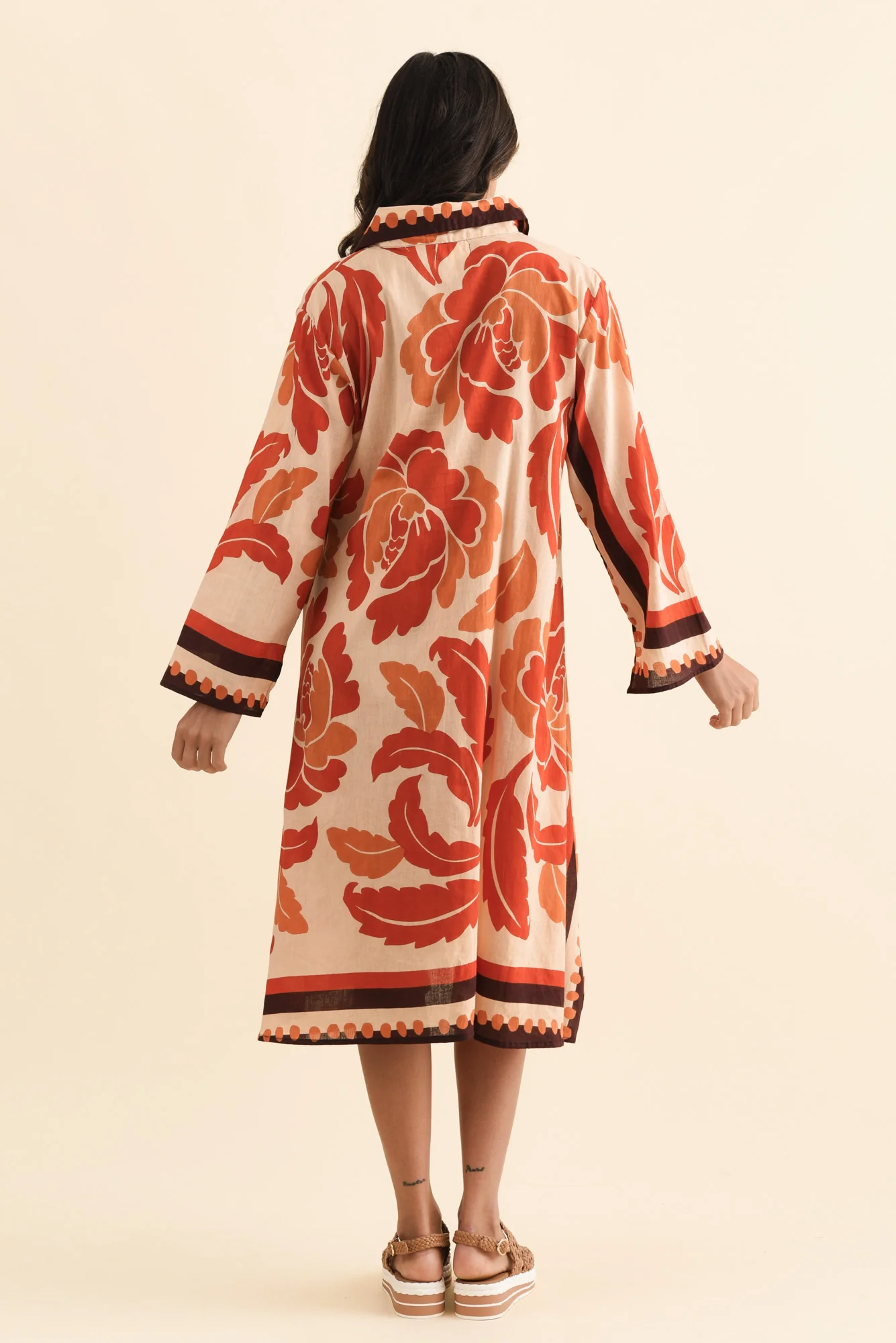 Stella Rust Leaf Cotton Shirt Dress - Image 5